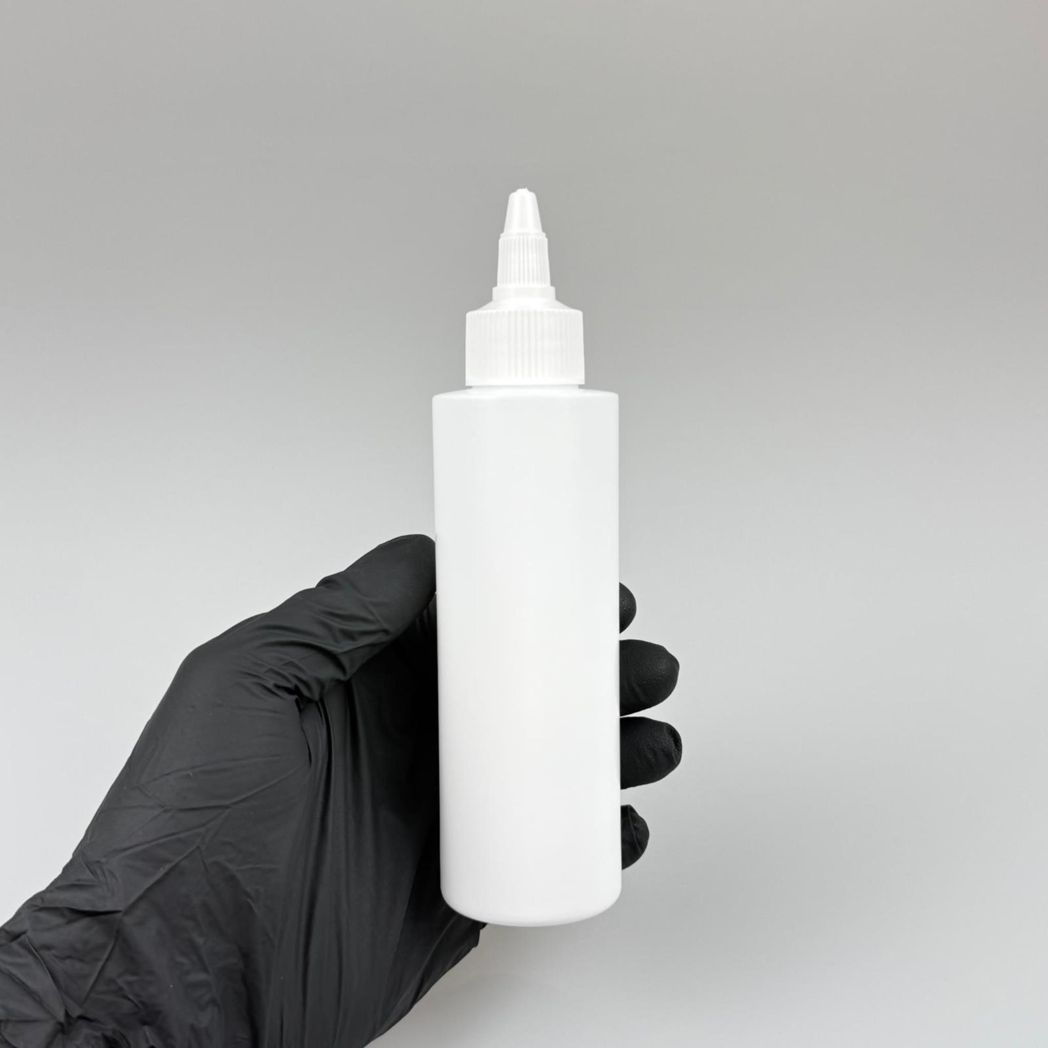 YAĞ, SOS, ACI SOS, SİRKE, SRIRACHA, MÜREKKEP, TUTKAL AKITICI VB BOŞ ŞİŞELERİ - BEYAZ SİVRİ TWİST AKITICI KAPAK + 150 ML BEYAZ POLİETİLEN PLASTİK ŞİŞE TAKIM