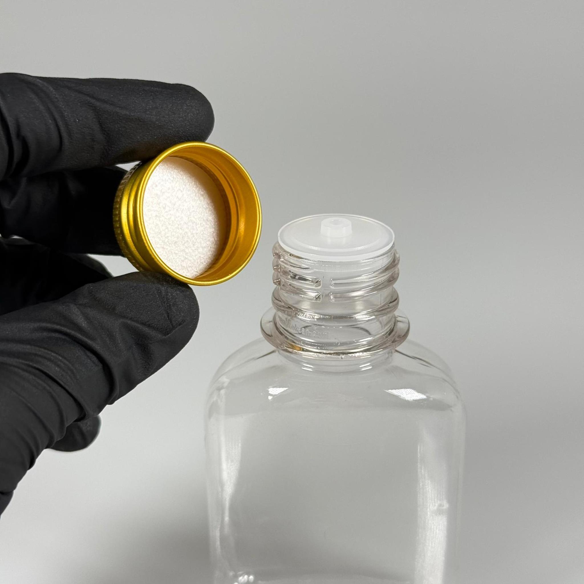 100 ML YASSI METAL KAPAKLI KOLONYA TIPALI PET ŞİŞE - 100 CC CONTALI GOLD ALÜMİNYUM KAPAKLI PLASTİK ŞİŞE