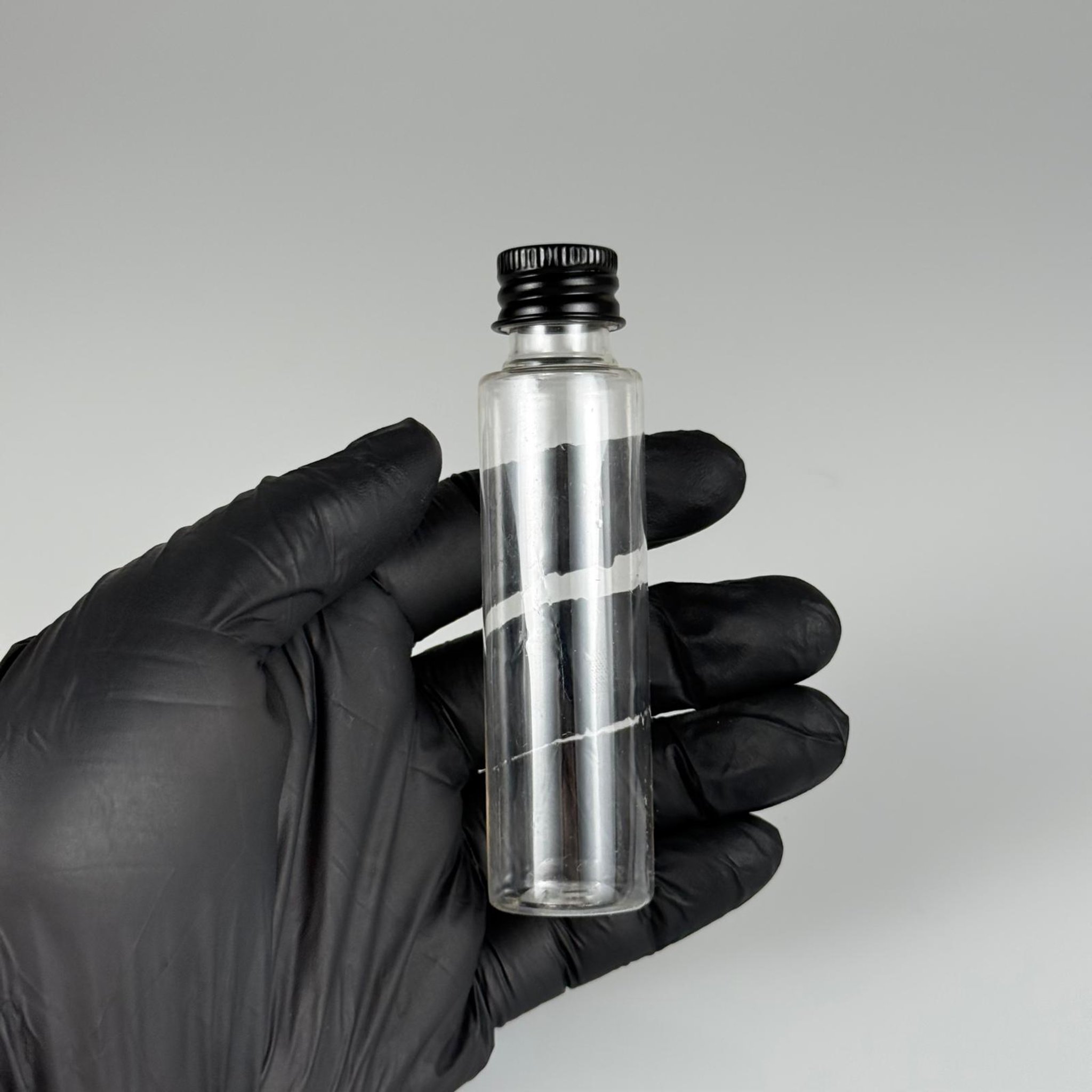 35 CC PET ŞİŞE - KÖPÜK CONTALI SİYAH ALÜMİNYUM METAL KAPAKLI TAKIM - 35 ML ŞEFFAF PET ŞİŞE