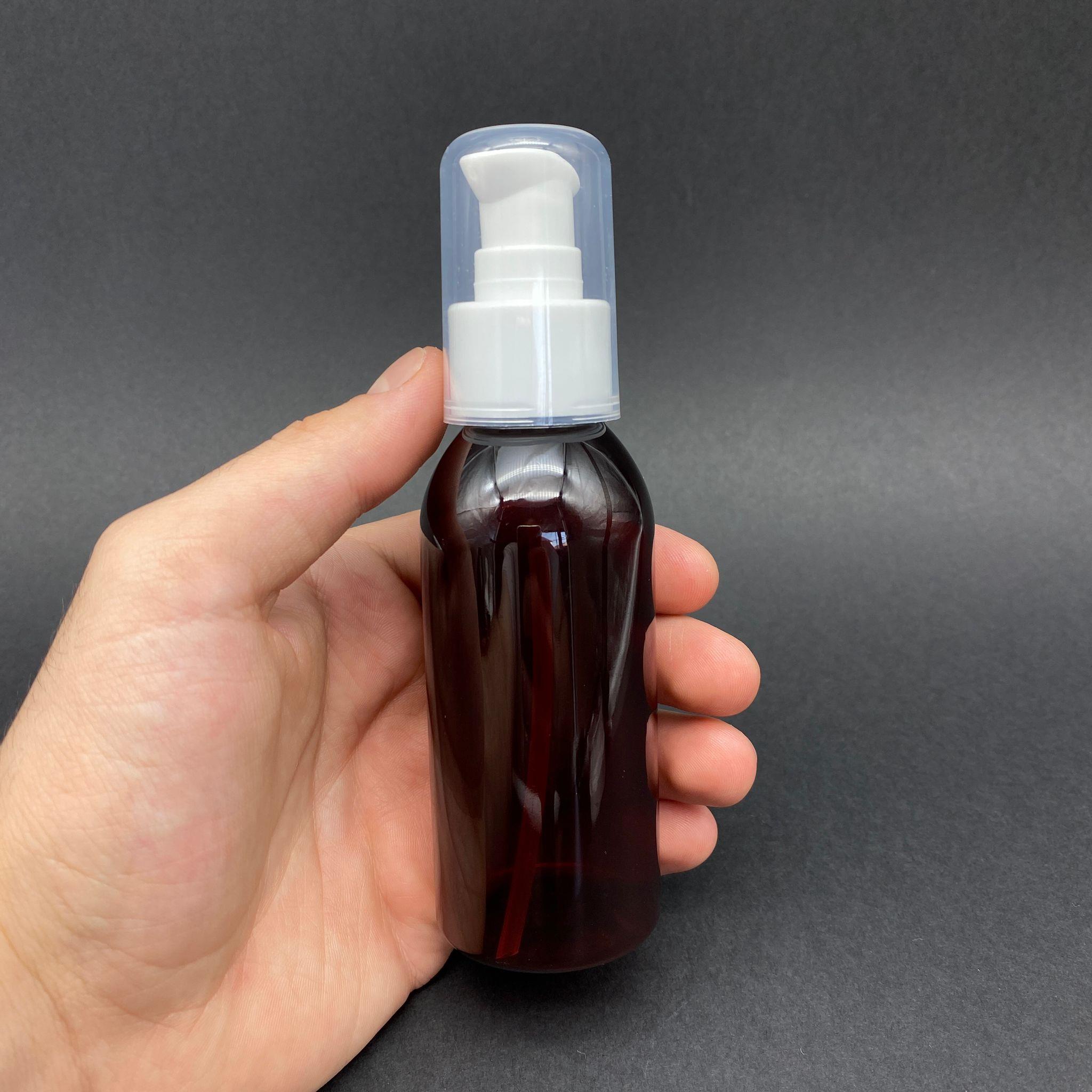 100 CC AMBER SERT PLASTİK ŞİŞE BEYAZ LOSYON POMPALI TAKIM - 100 ML KAHVERENGİ POMPALI PET ŞİŞE