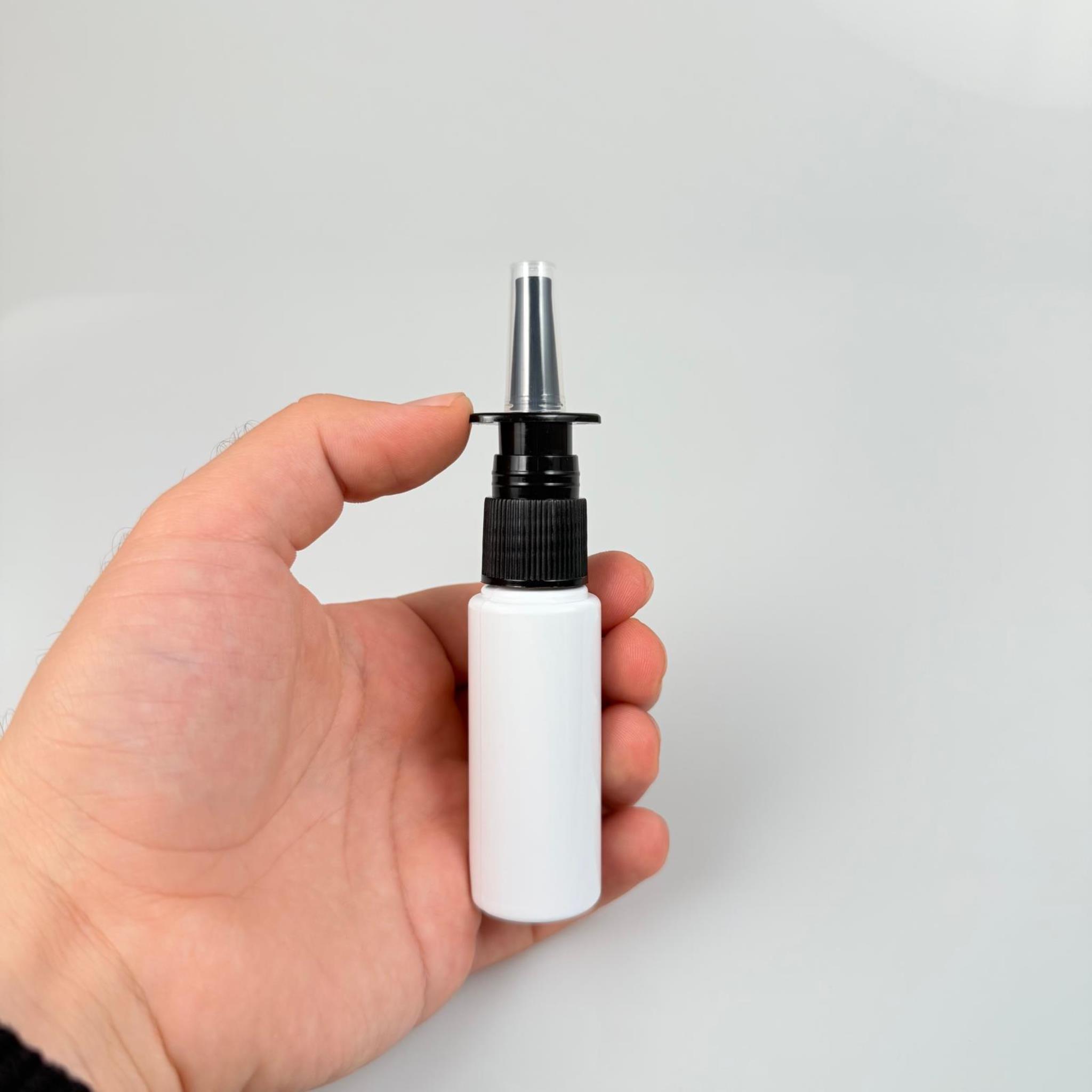 30 CC BEYAZ PET ŞİŞE- SİYAH NAZAL BURUN SPREYLİ 30 ML PLASTİK ŞİŞE