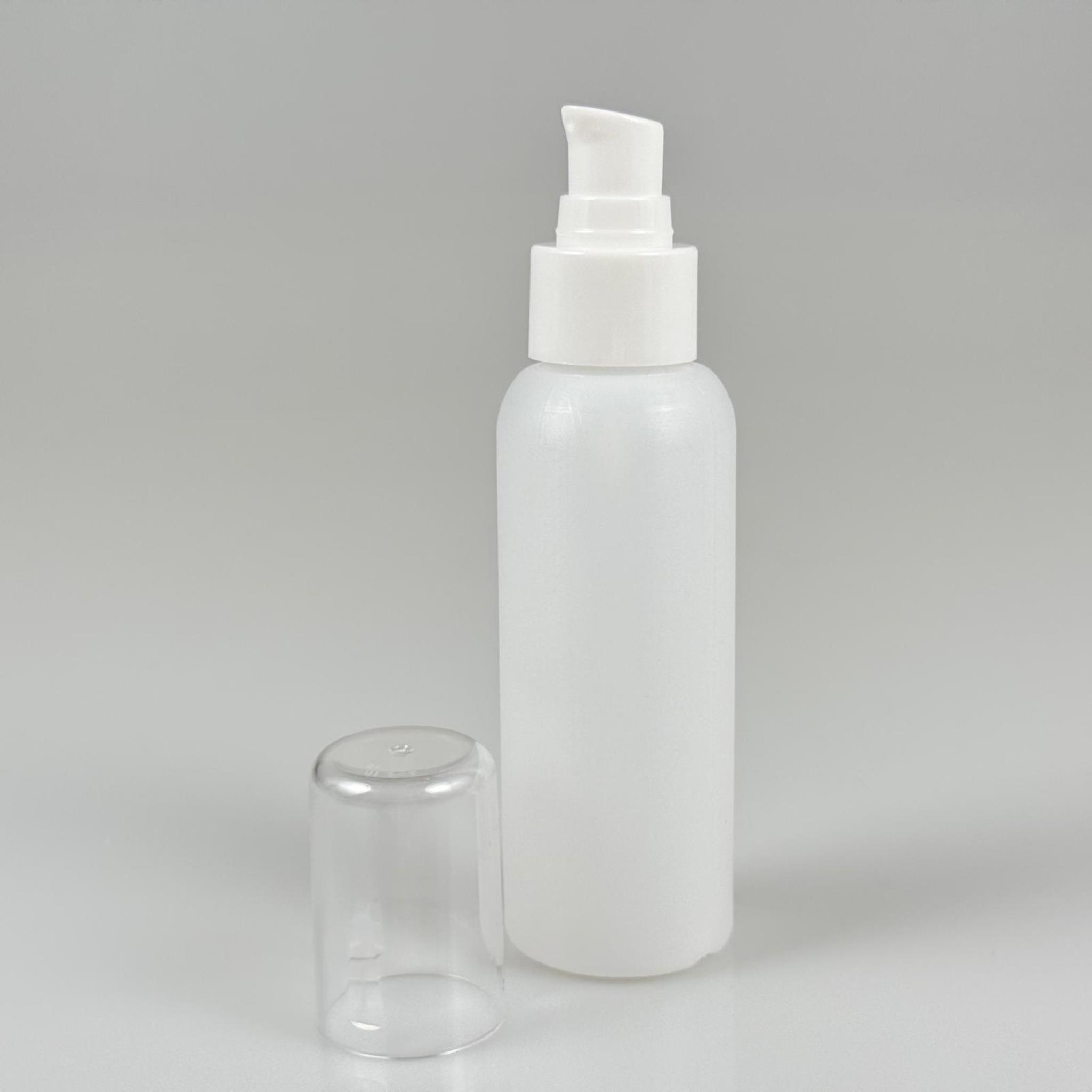 100 CC NATÜREL SERT POLİETİLEN ŞİŞE + BEYAZ LOSYON POMPALI - 100 ML BEYAZ LOSYON POMPALI SERT POLİETİLEN ŞİŞE (YOĞUN KIVAMLI SIVILARDA TIKANMAZ)