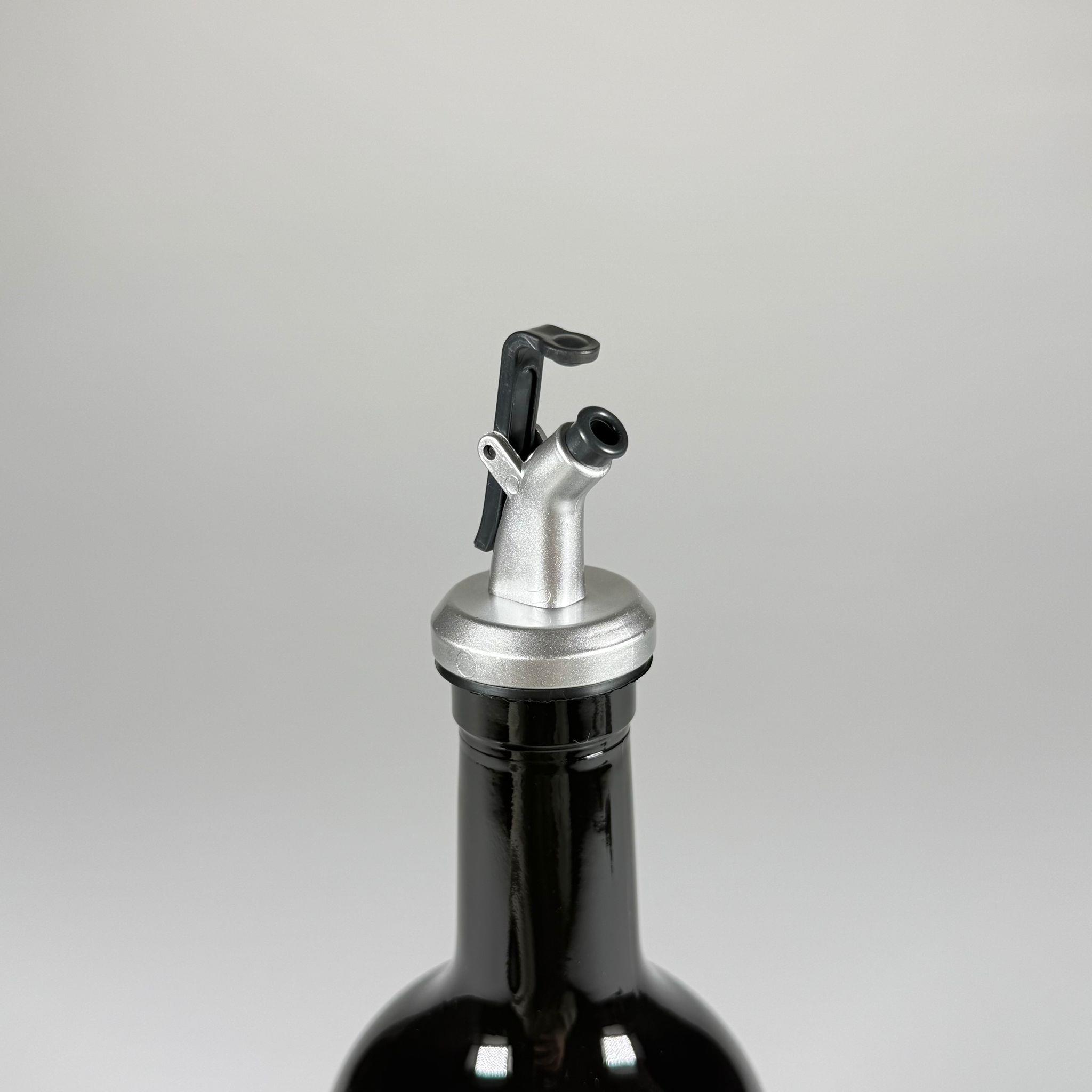 500 CC SİYAH OLİVE YAZI CAM ZEYTİNYAĞ ŞİŞESİ - GRİ YAĞDANLIK TIPALI - 500 ML YAĞDANLIK BASKILI CAM ŞİŞE