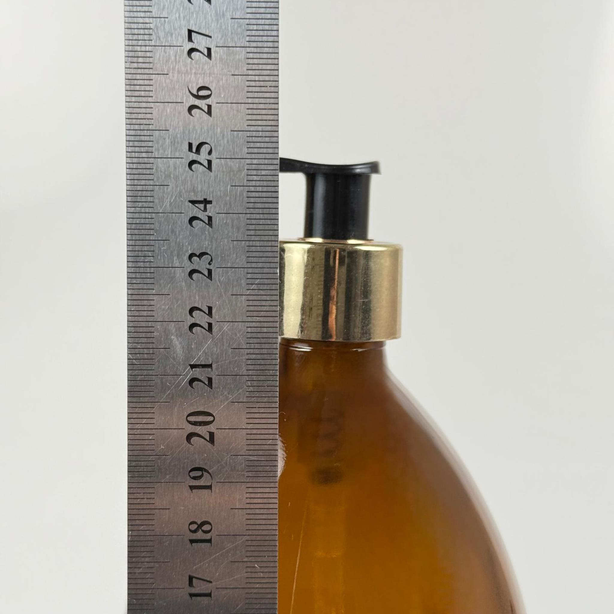 1000 CC AMBER TOMBUL ÖZEL SERİ CAM ŞİŞE - GOLD METAL KAPLAMALI POMPALI - 1000 ML CAM ECZA ŞİŞESİ - KAHVERENGİ