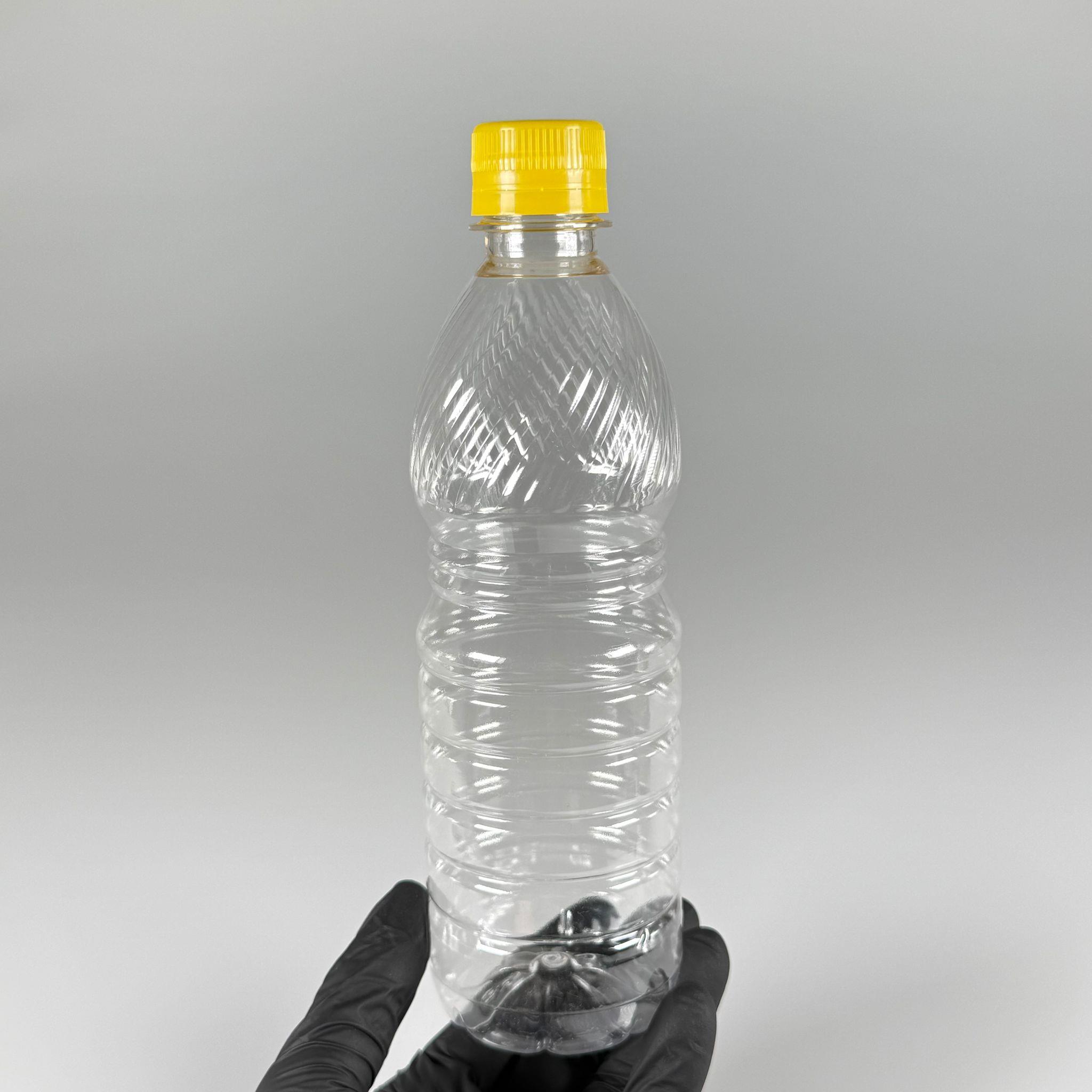 0,5 LT KİLİTLİ KAPAKLI PET ŞİŞE - SARI KAPAKLI 500 CC BOŞ PET ŞİŞE