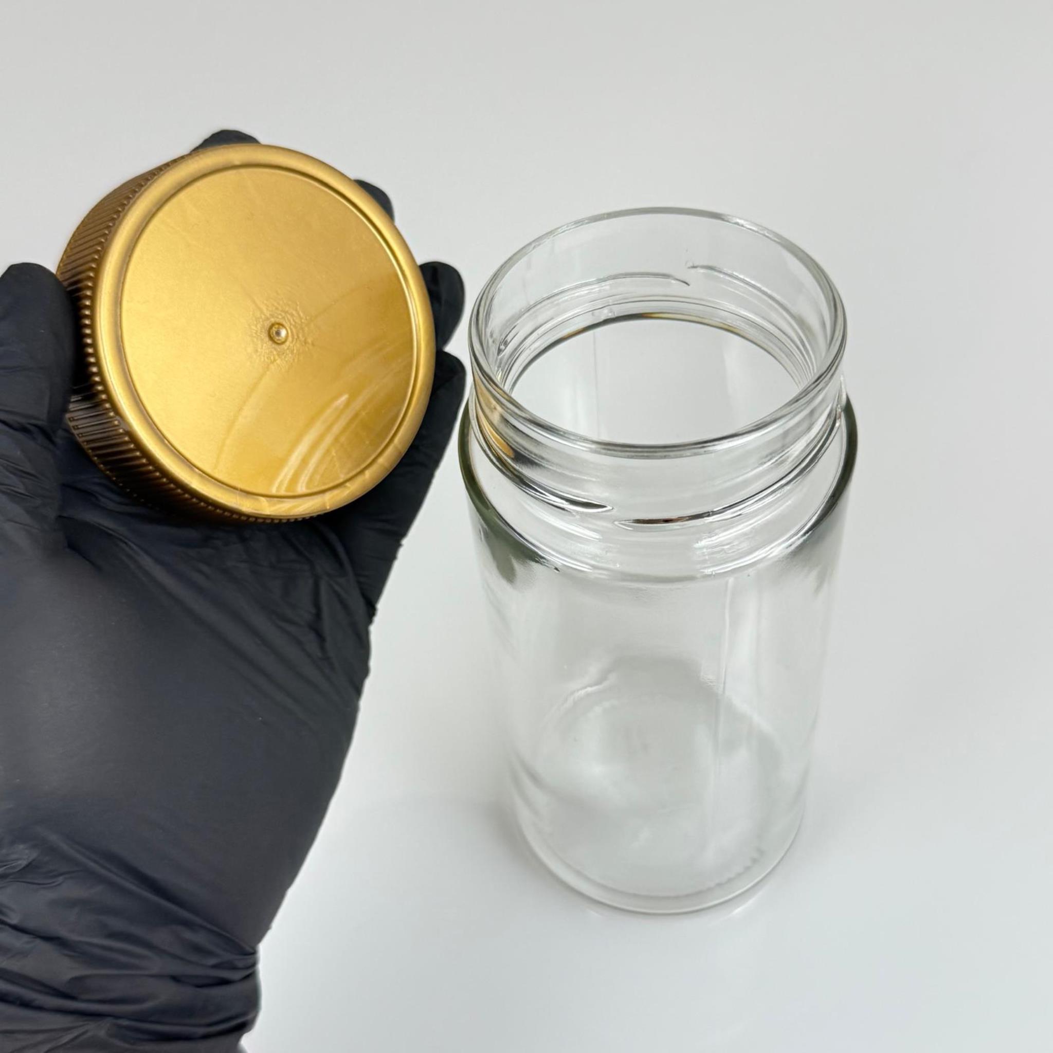 500 CC ALMAN KAVANOZ - GOLD PLASTİK ALÜMİNYUM FOLYO CONTALI İNDİKSİYON KAPAKLI - 500 ML DERİN KAPAKLI CAM KAVANOZ - ÇİKOLATA , FINDIK EZMESİ , KREMA VB İÇİN CAM KAVANOZLAR