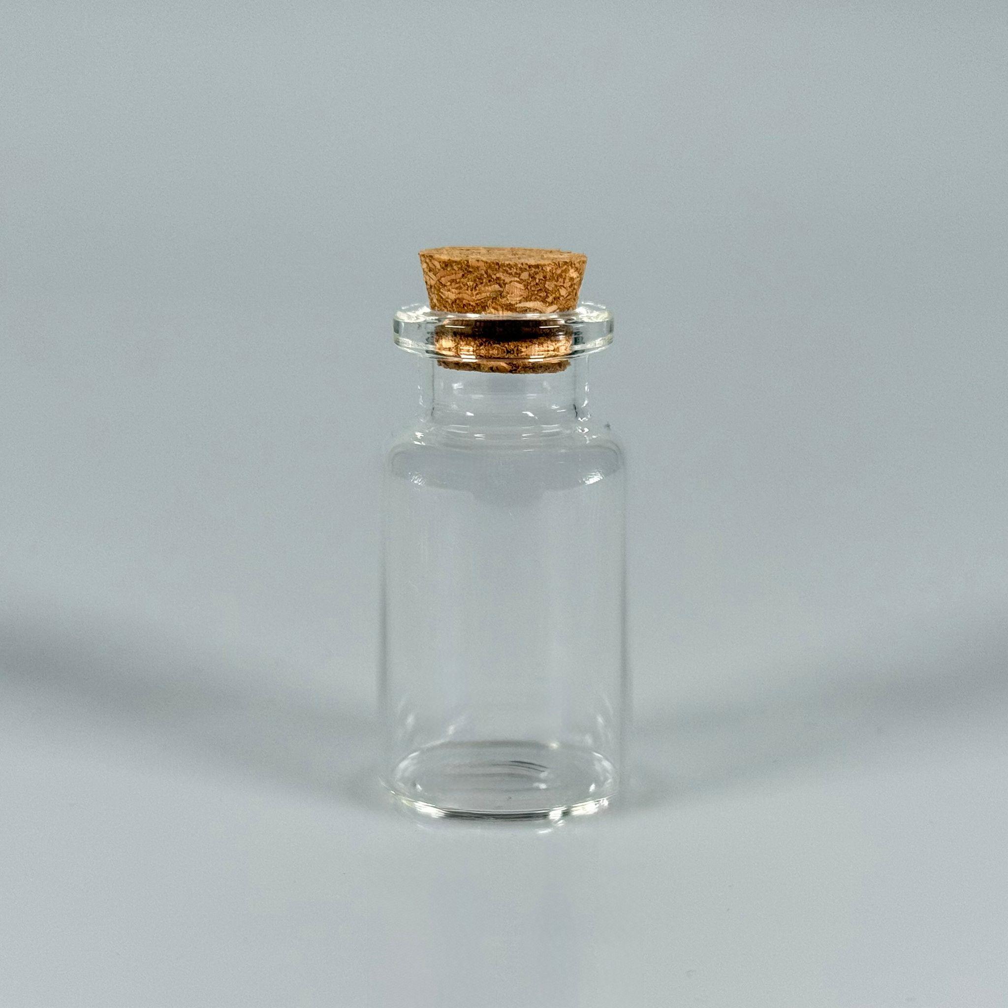 BOROSİLİKAT MANTAR TIPALI CAM ŞİŞE - 15 CC - 24x45 MM - ÇEKME CAM BORU FLAKON İNCE PENİSİLİN ŞİŞESİ