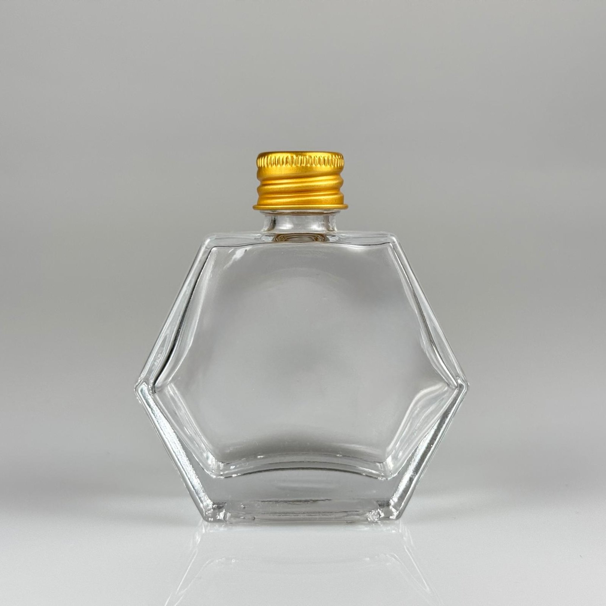 50 CC ALTIGEN CAM ŞİŞE + GOLD ALÜMİNYUM METAL KAPAKLI TAKIM - 50 ML ŞEFFAF CAM ŞİŞE