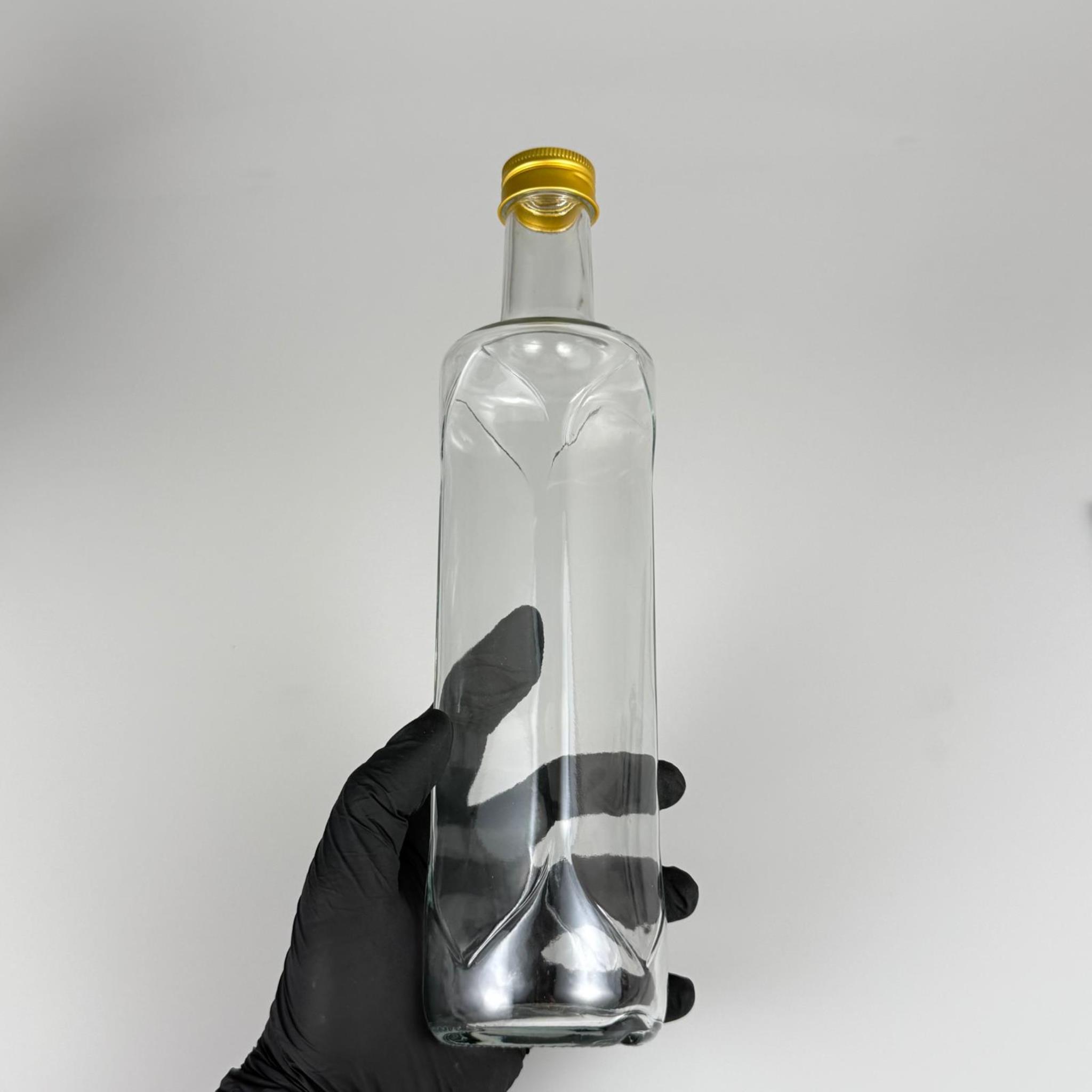 500 CC DESENLİ DORİKA CAM ŞİŞE - GOLD METAL ALÜMİNYUM KAPAKLI - 500 ML DORİKA YAĞ ŞİŞESİ - SİRKE ŞİŞESİ