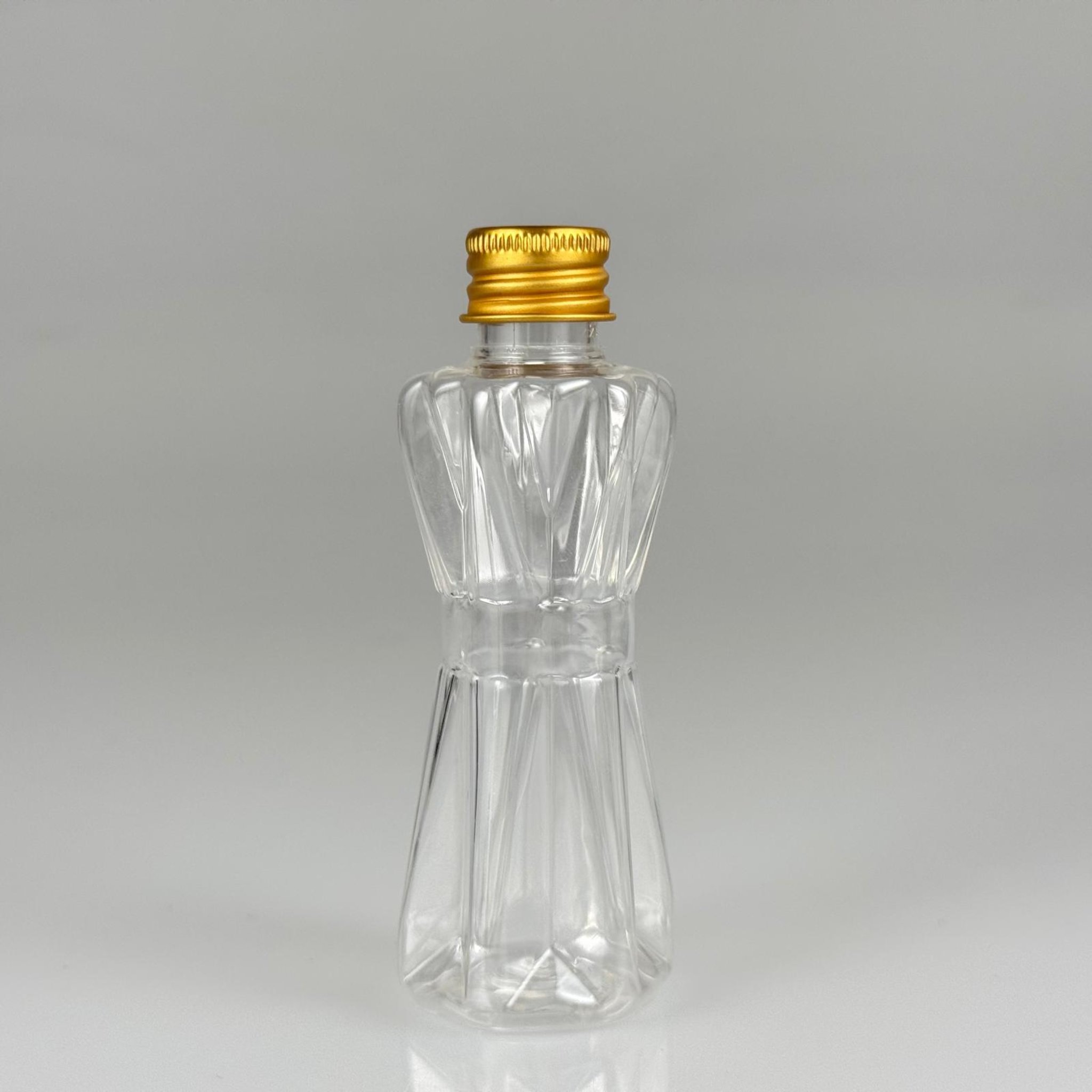 50 CC ELMAS MODEL PET ŞİŞE + KÖPÜK CONTALI GOLD ALÜMİNYUM METAL KAPAKLI TAKIM - 50 ML PLASTİK ŞİŞE