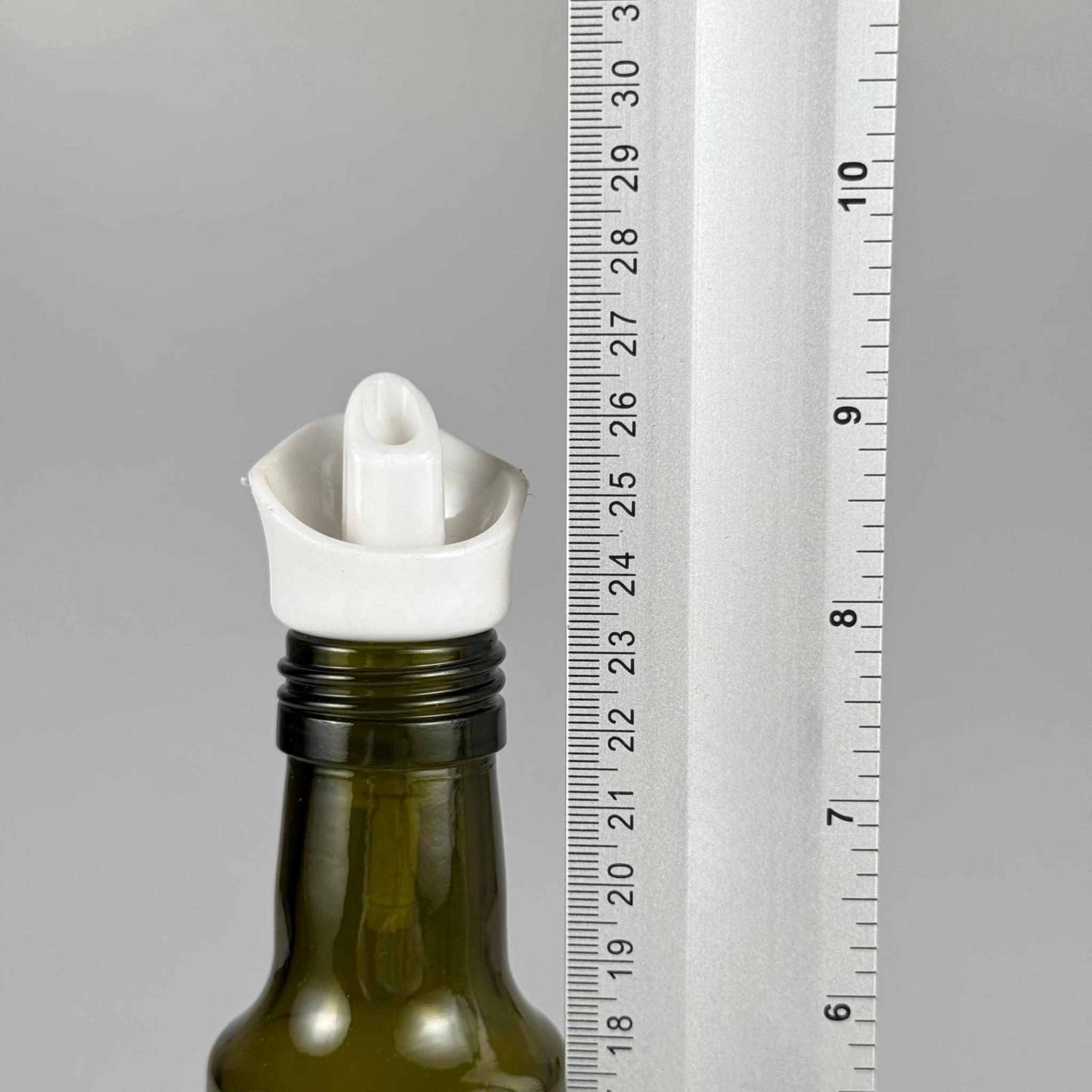 Akıtmaz Kapaklı Şık Cam Yağlık – Zeytinyağı ve Sirke İçin - Restoran Tipi 250 ML Yeşil Dorika Silindir Yağdanlık Beyaz Akıtıcı Başlıklı
