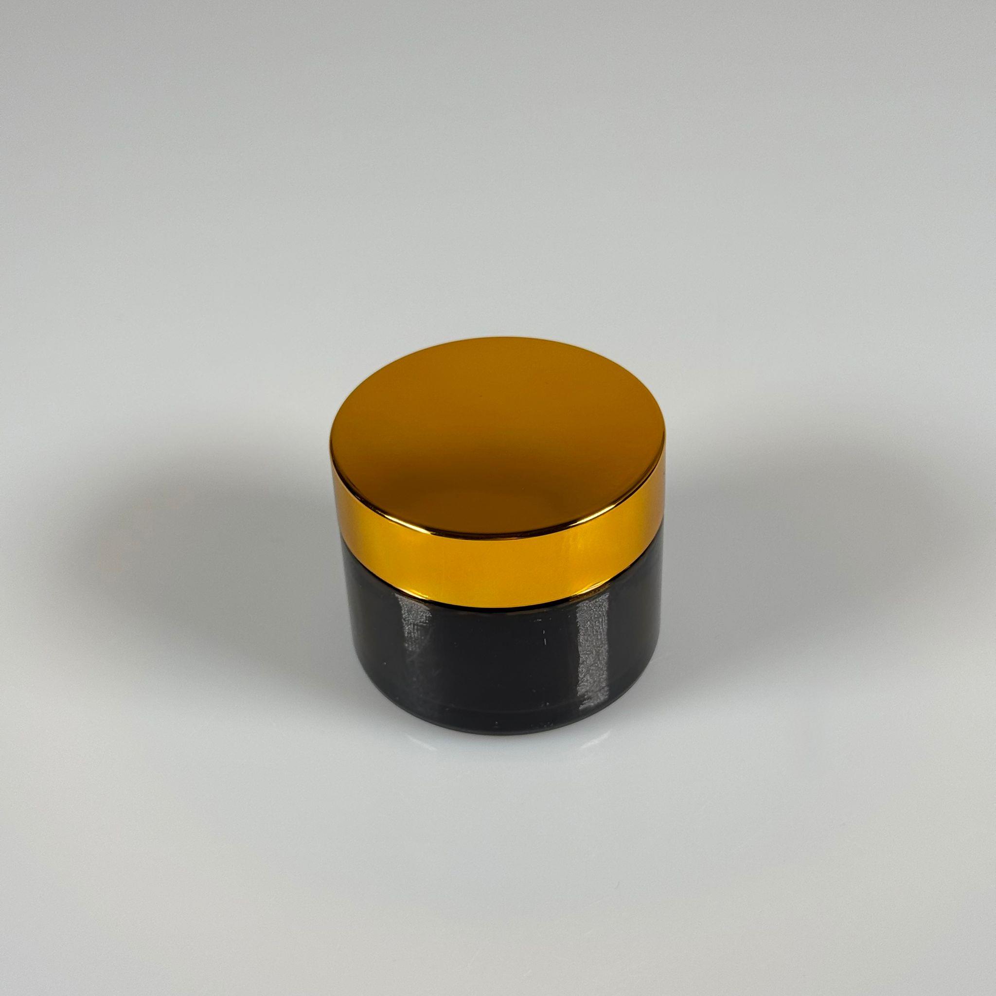 50 CC CAM AMBER KREM KAVANOZU - GOLD KAPAKLI İÇ CONTALI - 50 ML KAHVERENGİ KREM KAVANOZU - AMBER MUM KAVANOZU