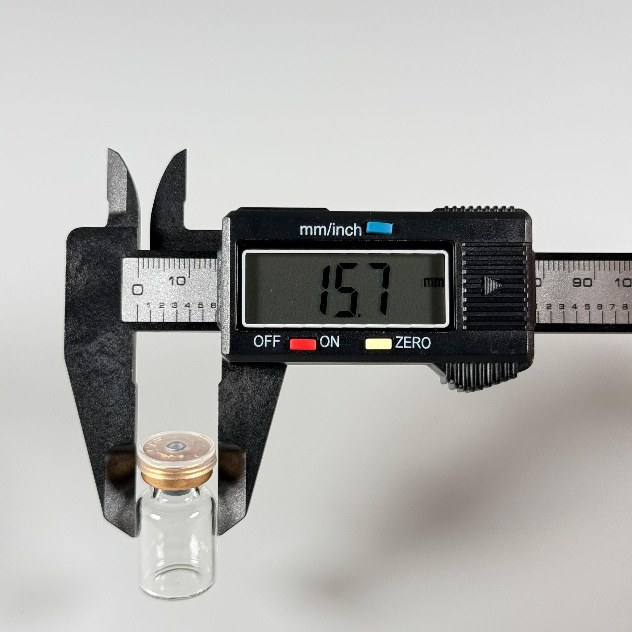 2 ML vial flakon şişe - 13 ağız 2 cc şeffaf cam ilaç şişesi + kauçuk butil enjektör tıpası + gold alüminyum kapaklı takım