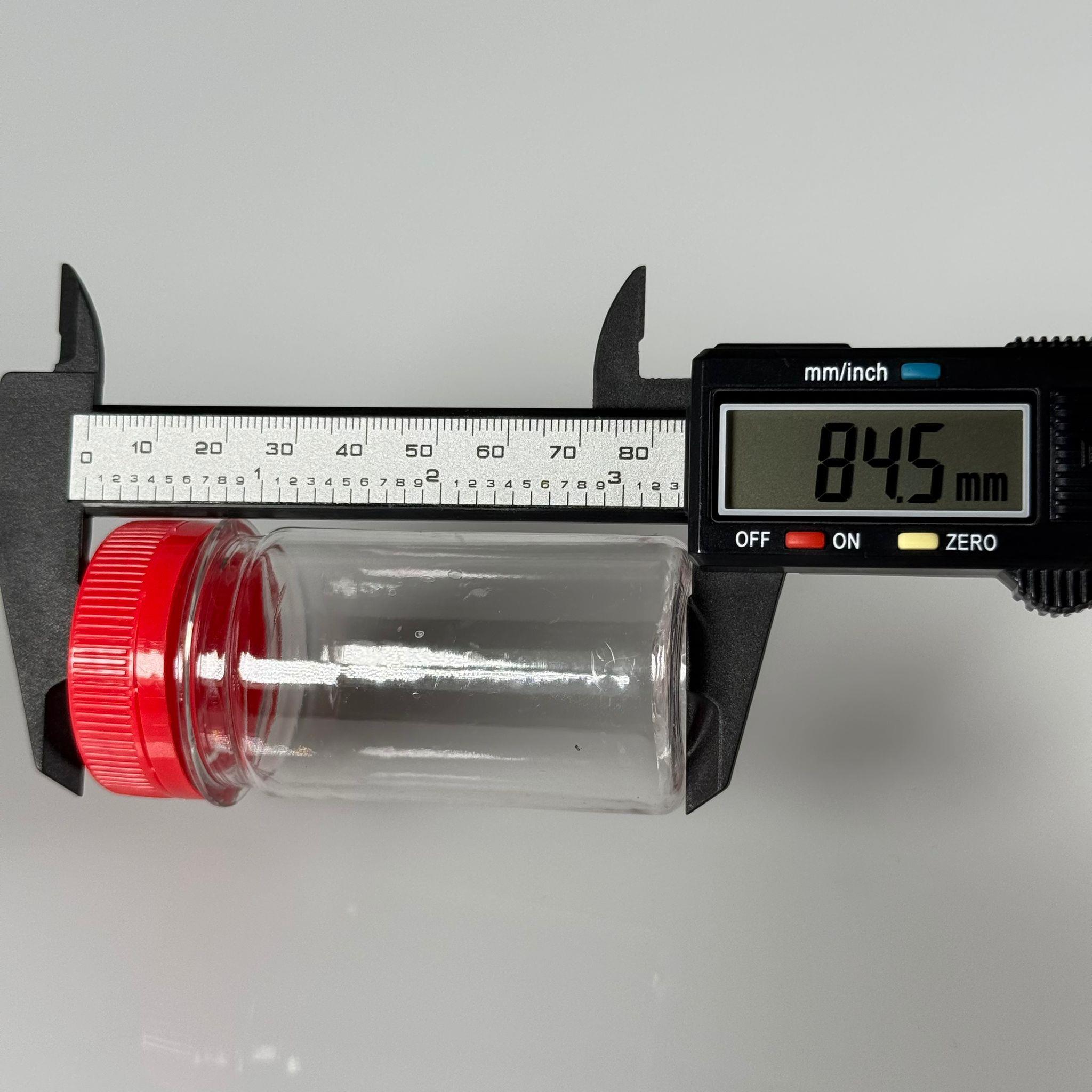 60 CC SİLİNDİR PET ŞİŞE (15,6 GR) - 38 MM GENİŞ AĞIZLI KİLİTLİ KIRMIZI KAPAKLI - 60 ML PLASTİK NUMUNE BOŞ ŞİŞELER