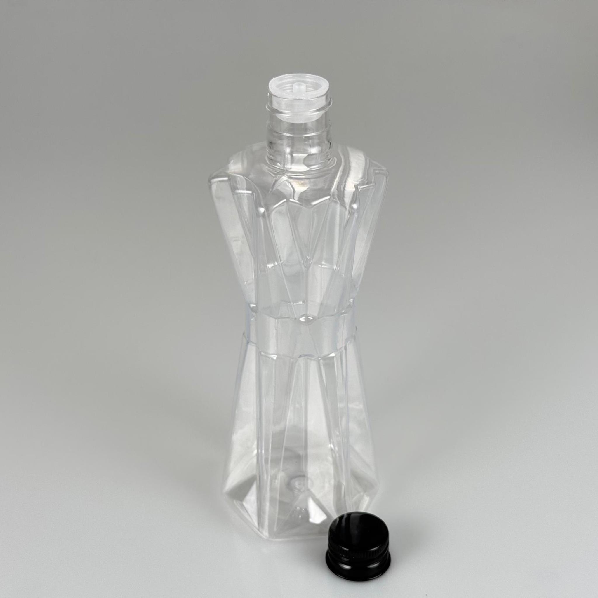 300 CC ELMAS MODEL PET KOLONYA ŞİŞESİ - 24 AĞIZ (27 GR) + KÖPÜK CONTALI SİYAH METAL ALÜMİNYUM KAPAK+ KOLONYA TIPALI TAKIM - 300 ML KAPAKLI PLASTİK ŞİŞELER