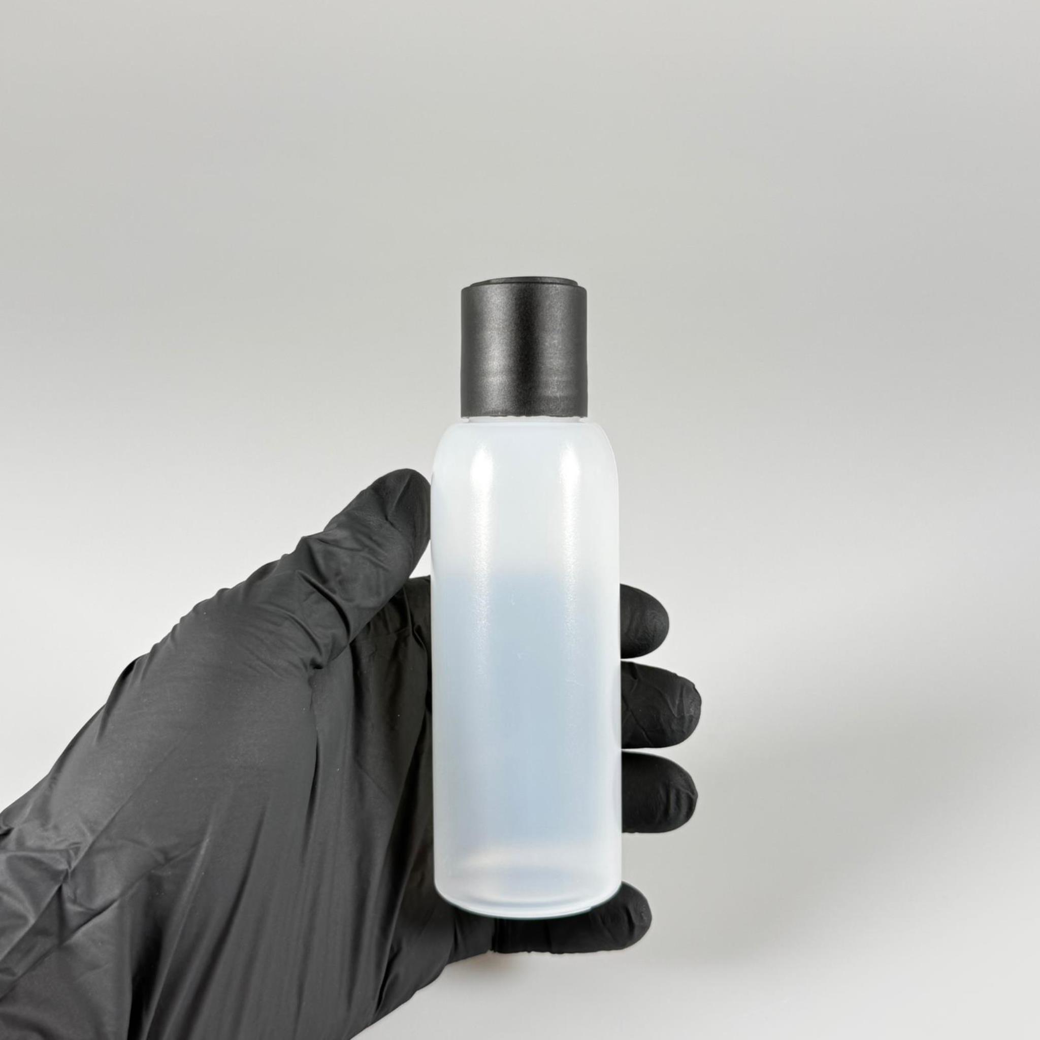 100 ML SIKILABİLİR YUMUŞAK PE PLASTİK ŞİŞE - SİYAH DİSKTOP ŞAMPUAN KAPAKLI - 100 cc sos, yağ, kartuş, mürekkep vb için boş şişeler