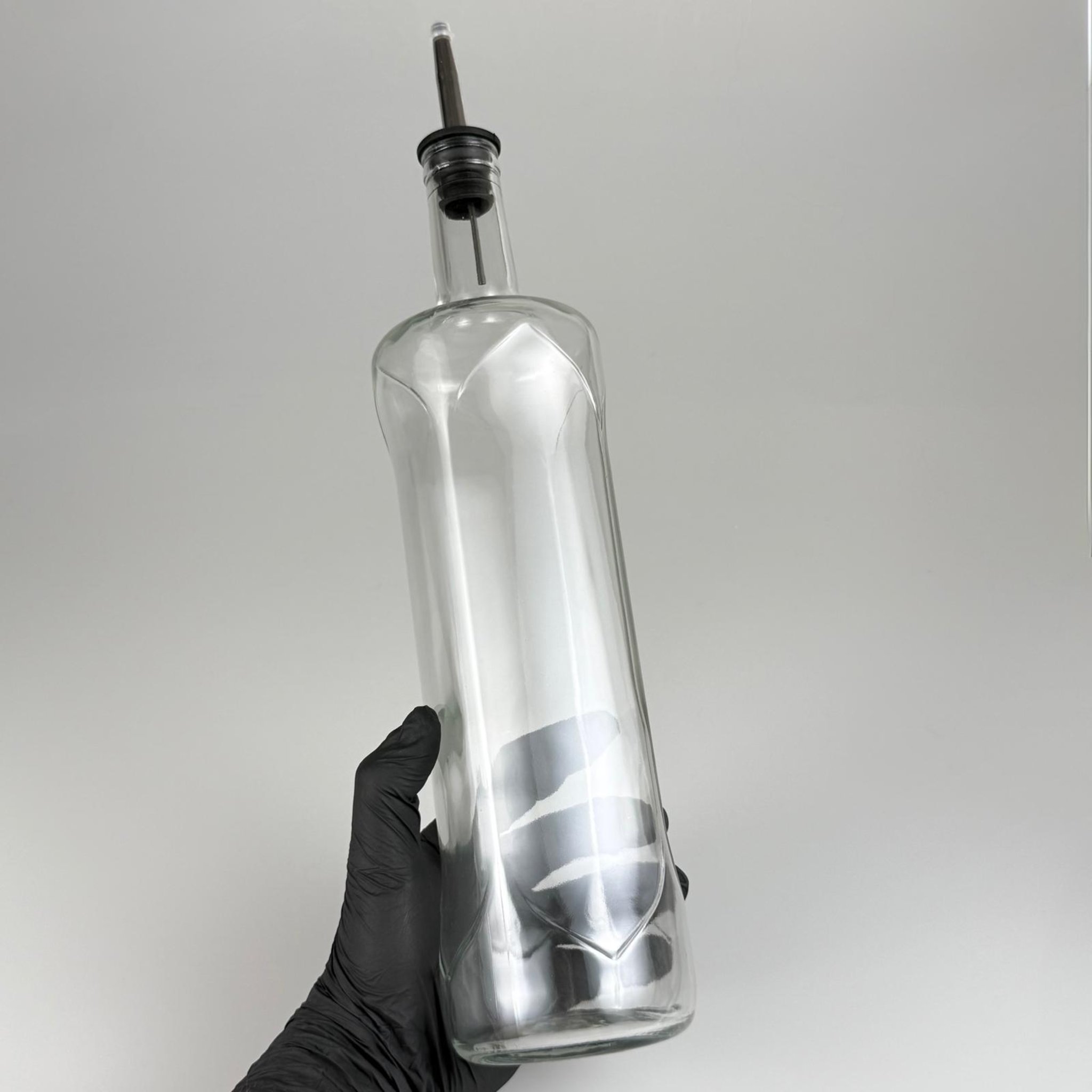 1000 CC DESENLİ DORİKA ŞEFFAF CAM ŞİŞE + ÇELİK AKITICILI + PLASTİK TIPALI TAKIM - 1000 ML MANTAR TIPALI ÇAKMA AĞIZ  CAM ŞİŞE