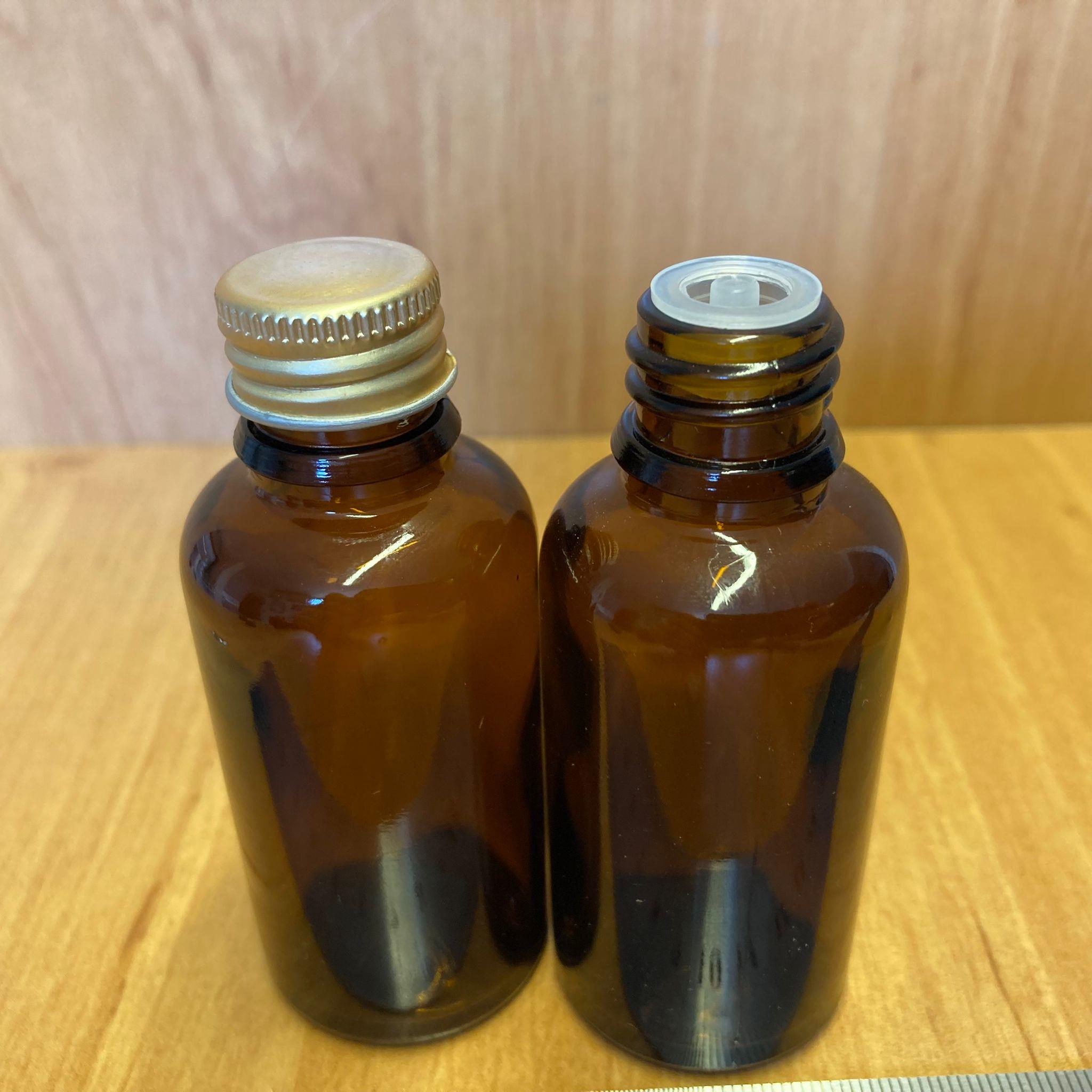 30 CC AMBER İÇTEN DAMLALIKLI - GOLD METAL KAPAKLI CAM ŞİŞE - 30 ML KOLONYA TIPALI CAM ŞİŞE