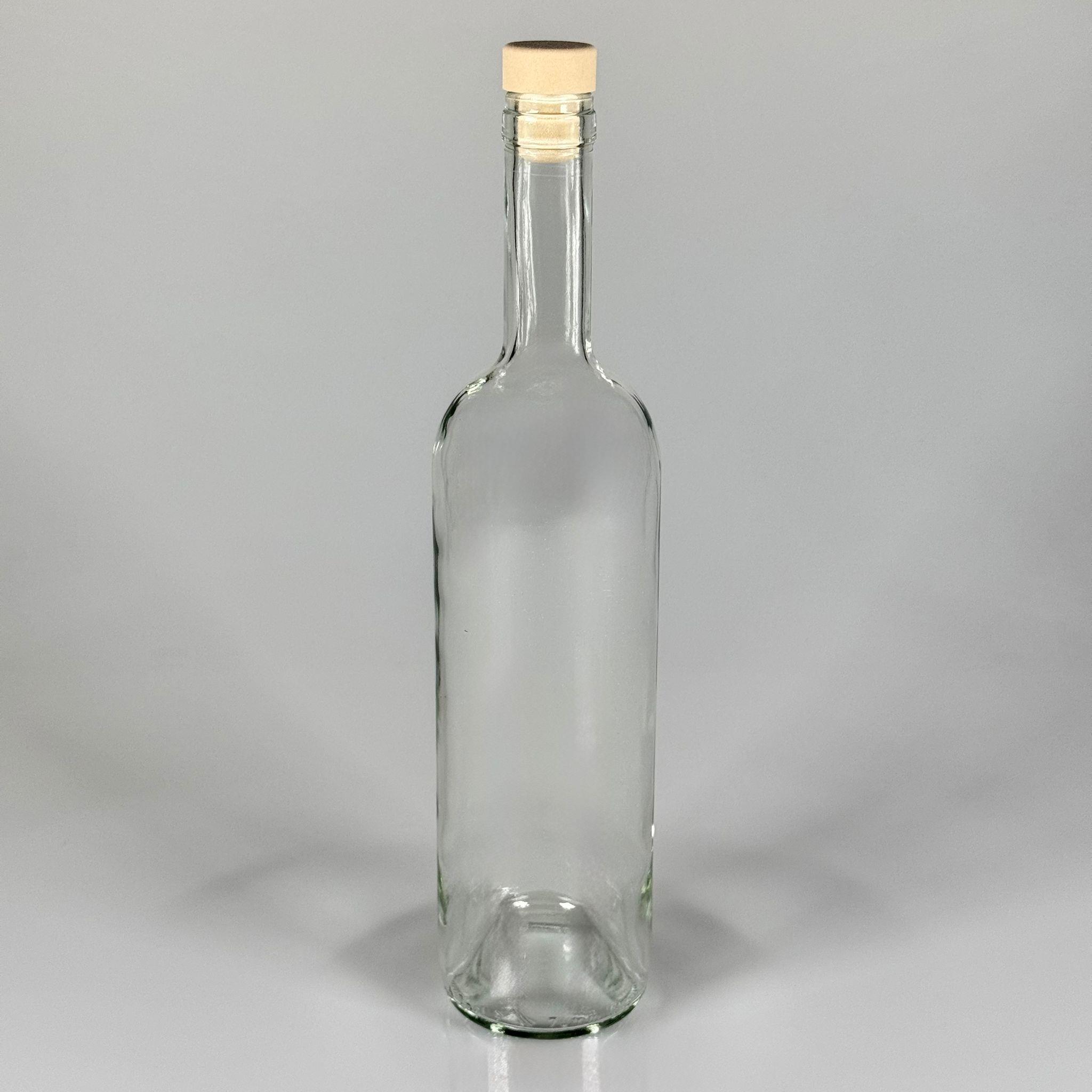 750 CC YAĞDANLIK ŞEFFAF CAM ŞİŞE + AHŞAP GÖRÜNÜMLÜ SENTETİK MANTAR TIPA - 750  ML TIPALI CAM ŞİŞE