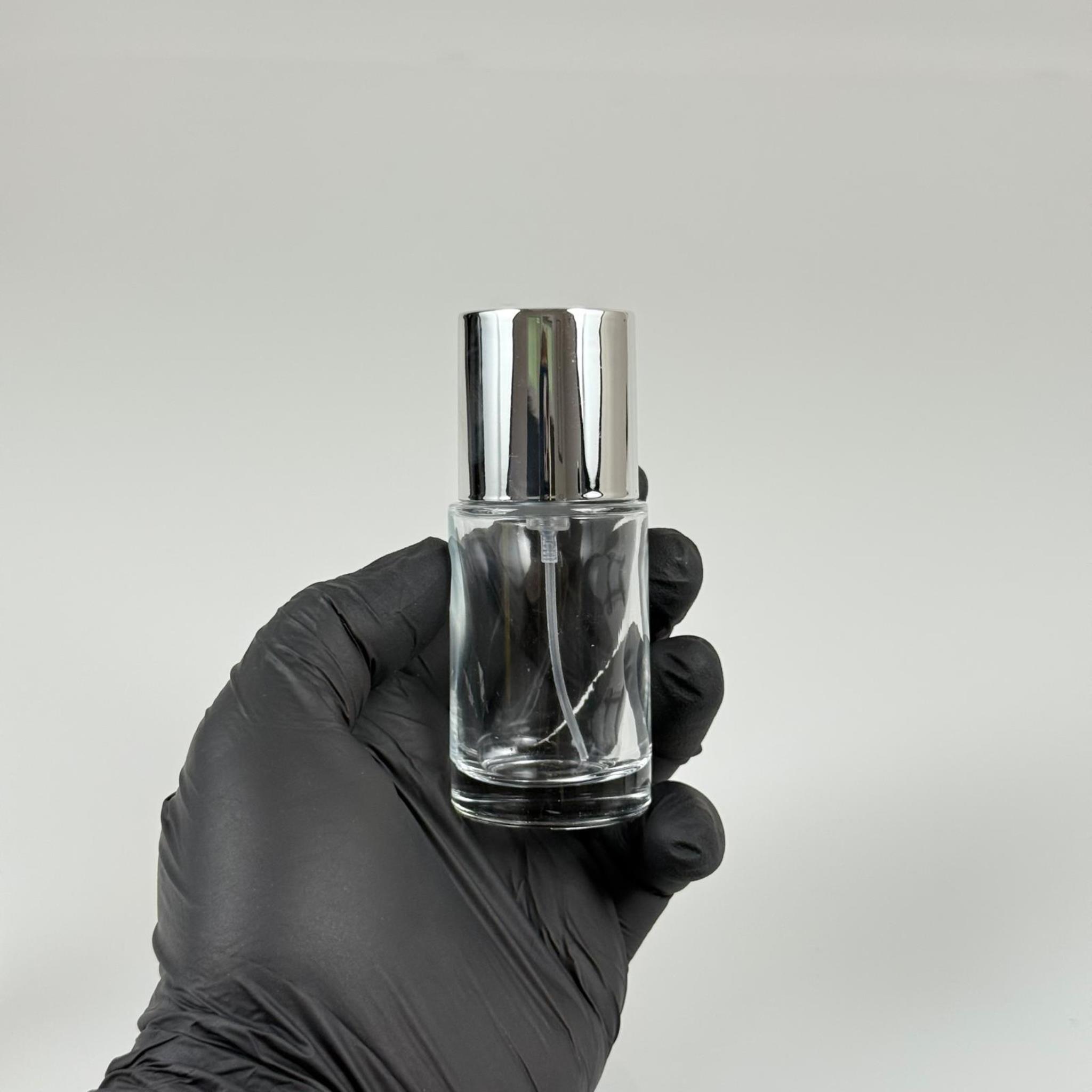 30 ML SİLİNDİR MODEL SAVAGE PARFÜM ŞİŞESİ - GÜMÜŞ METAL SPREYLİ + GÜMÜŞ GENİŞ KAPAKLI (AĞIZ 15 MM GEÇME KOLAY KAPAMA)