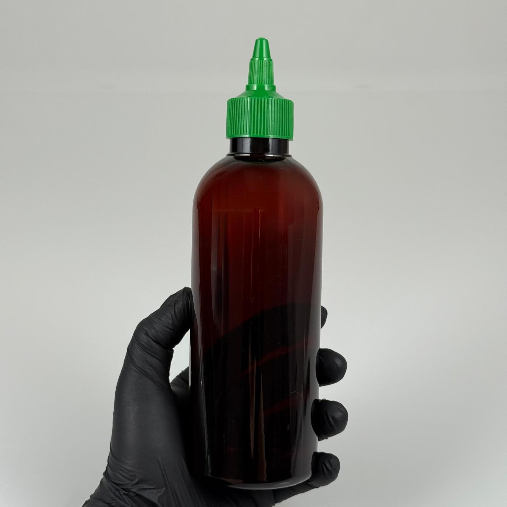 ZEYTİNYAĞI, SOS, ACI SOS, SİRKE, SRIRACHA VB BOŞ ŞİŞELERİ - YEŞİL SİVRİ TWİST AKITICI KAPAK + 400 ML AMBER PET PLASTİK ŞİŞE TAKIM