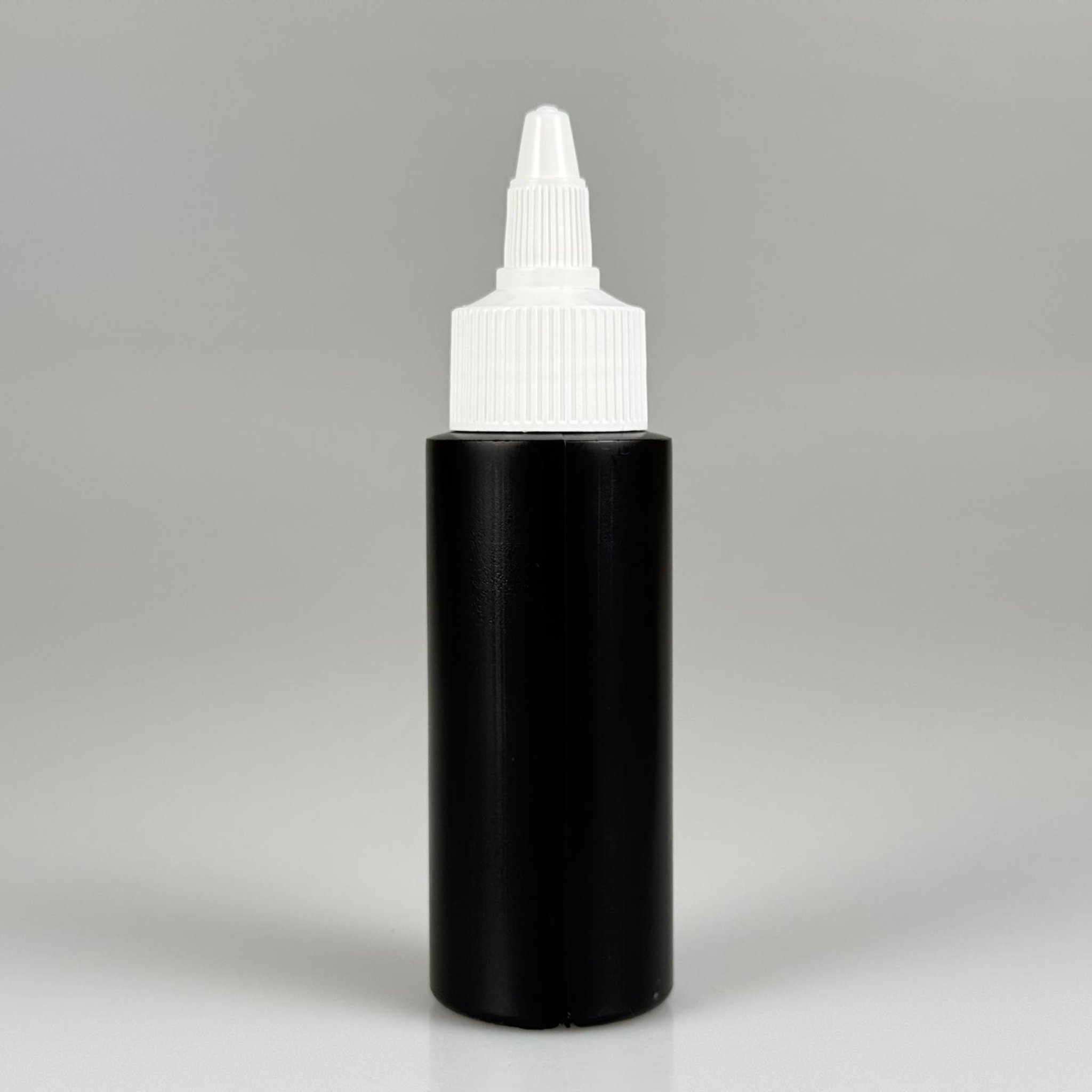 YAĞ, SOS, ACI SOS, SİRKE, SRIRACHA, MÜREKKEP, TUTKAL AKITICI VB BOŞ ŞİŞELERİ - BEYAZ SİVRİ TWİST AKITICI KAPAK + 50 ML SİYAH POLİETİLEN PLASTİK ŞİŞE TAKIM