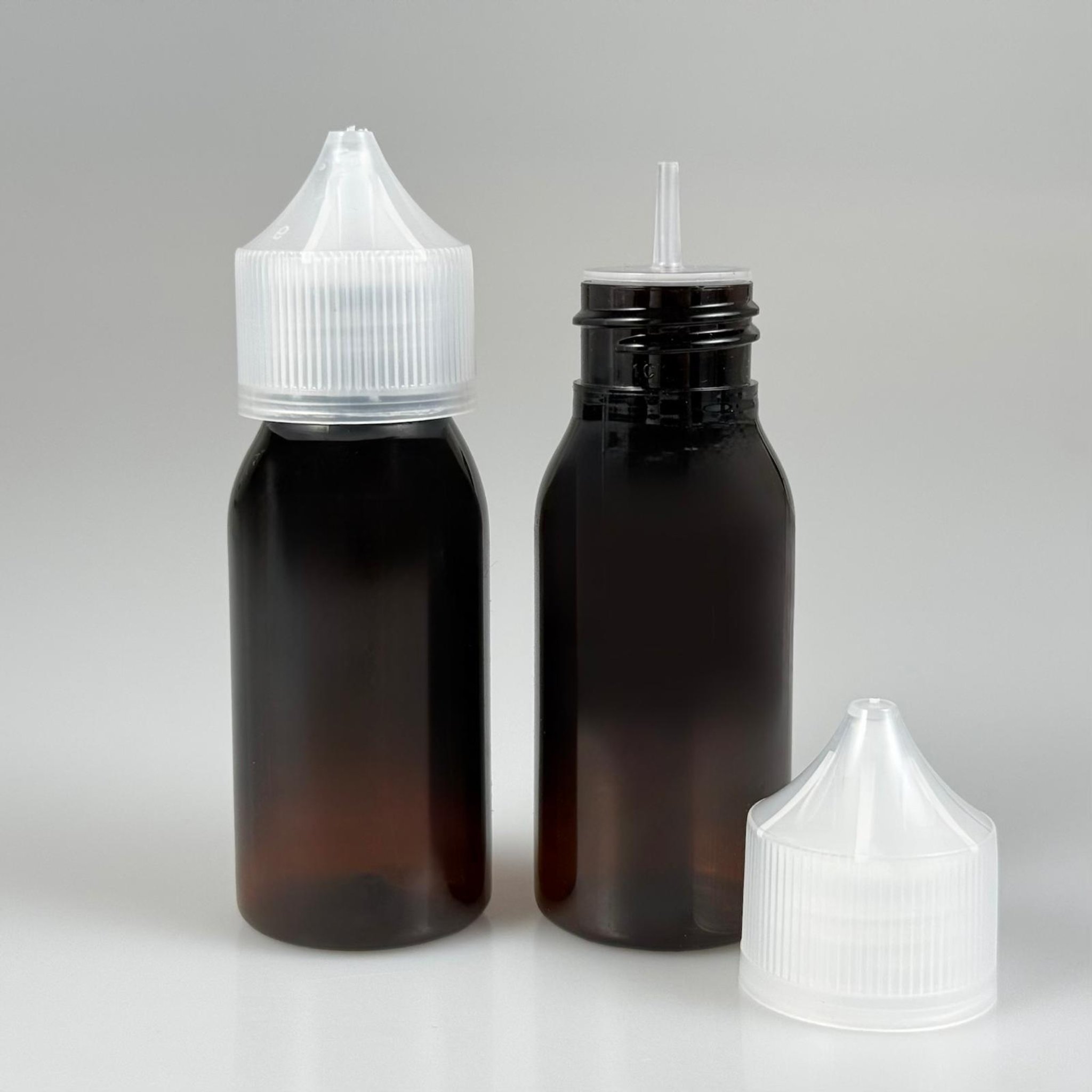 50 CC SERT GORİLLA ŞİŞE - AMBER - 50 ML LİKİT ŞİŞESİ - MÜREKKEP ŞİŞESİ - ÇOCUK KİLİT KAPAKLI  - AKITICI TIPALI - İĞNE UÇLU DAMLALIKLI ŞİŞE