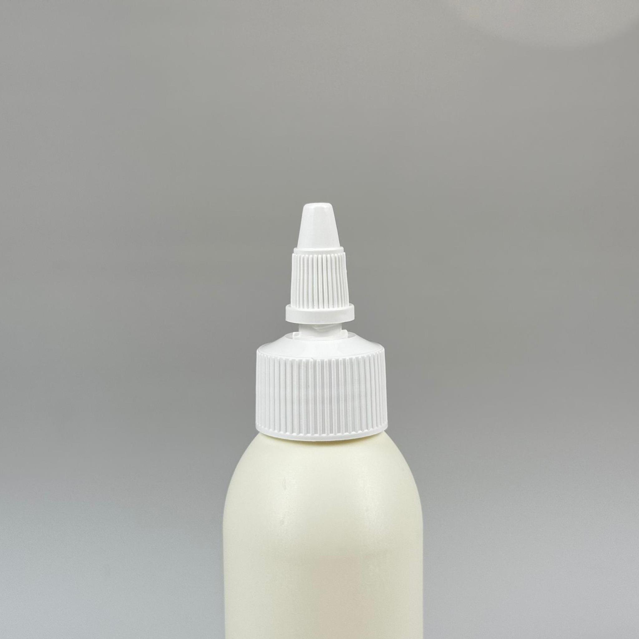 YAĞ, SOS, ACI SOS, SİRKE, SRIRACHA, MÜREKKEP, TUTKAL AKITICI VB BOŞ ŞİŞELERİ - BEYAZ SİVRİ TWİST AKITICI KAPAK + 100 ML BEYAZ POLİETİLEN PLASTİK ŞİŞE TAKIM