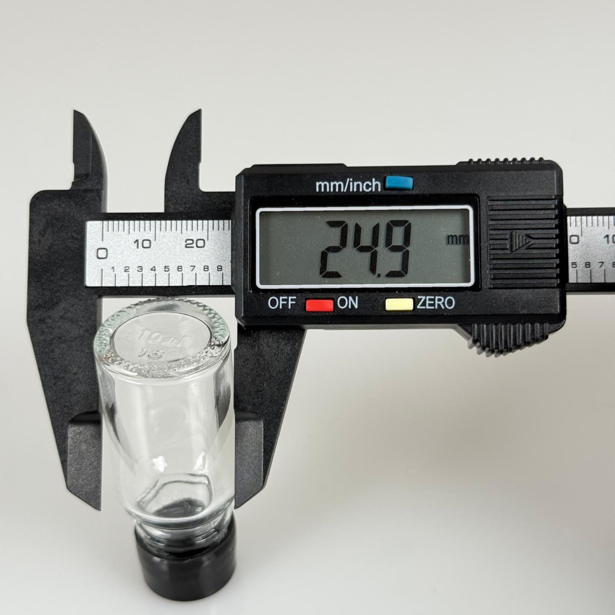 10 ML ŞEFFAF CAM ŞİŞE + CONTALI SİYAH KAPAK - 10 CC KAPAKLI CAM ŞİŞE