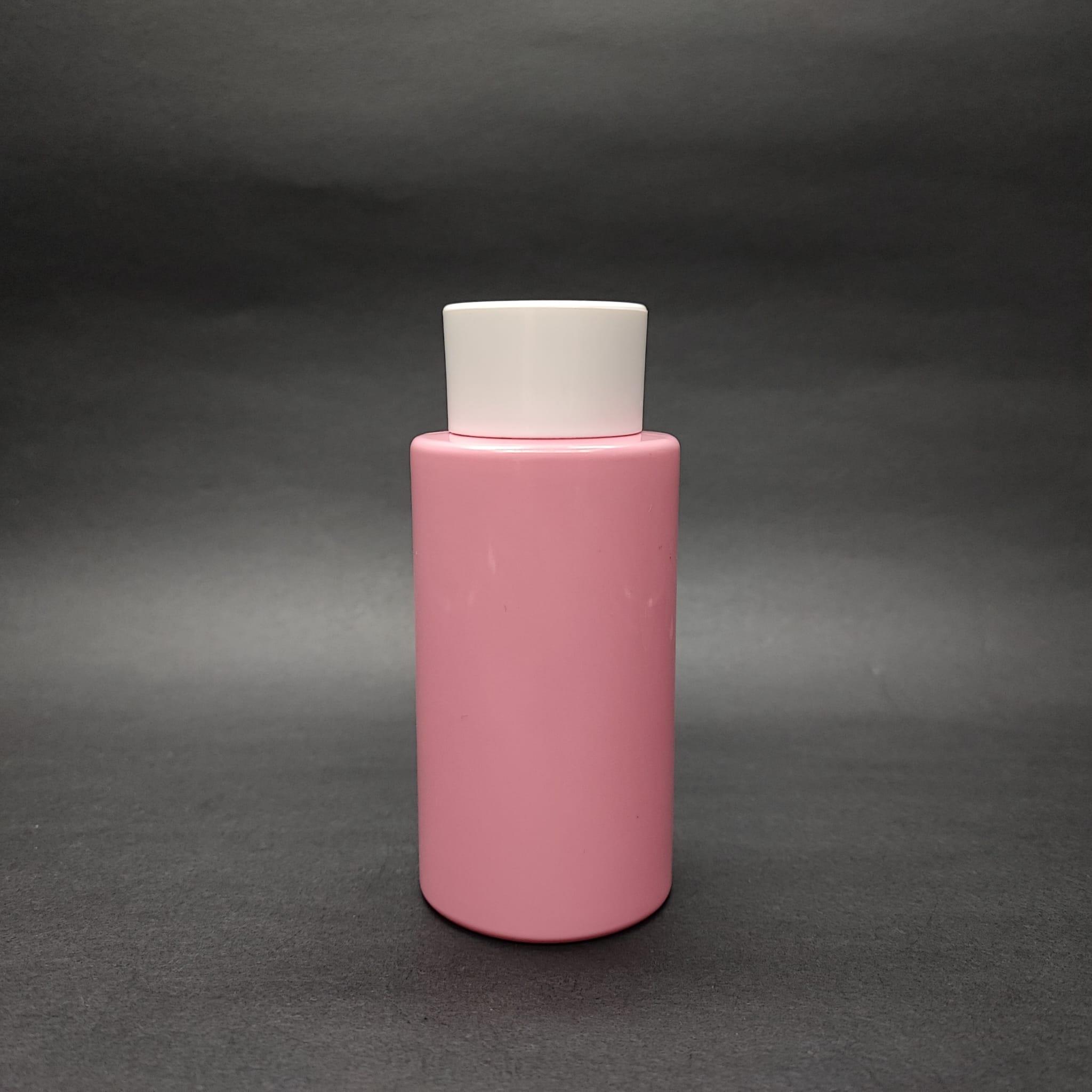 200 CC KÜT BOYUNLU SİLİNDİR PET ŞİŞE (24 GR) - BEYAZ KOLONYA LOSYON KAPAK + TIPA - 200 ML PLASTİK ŞİŞE - PEMBE