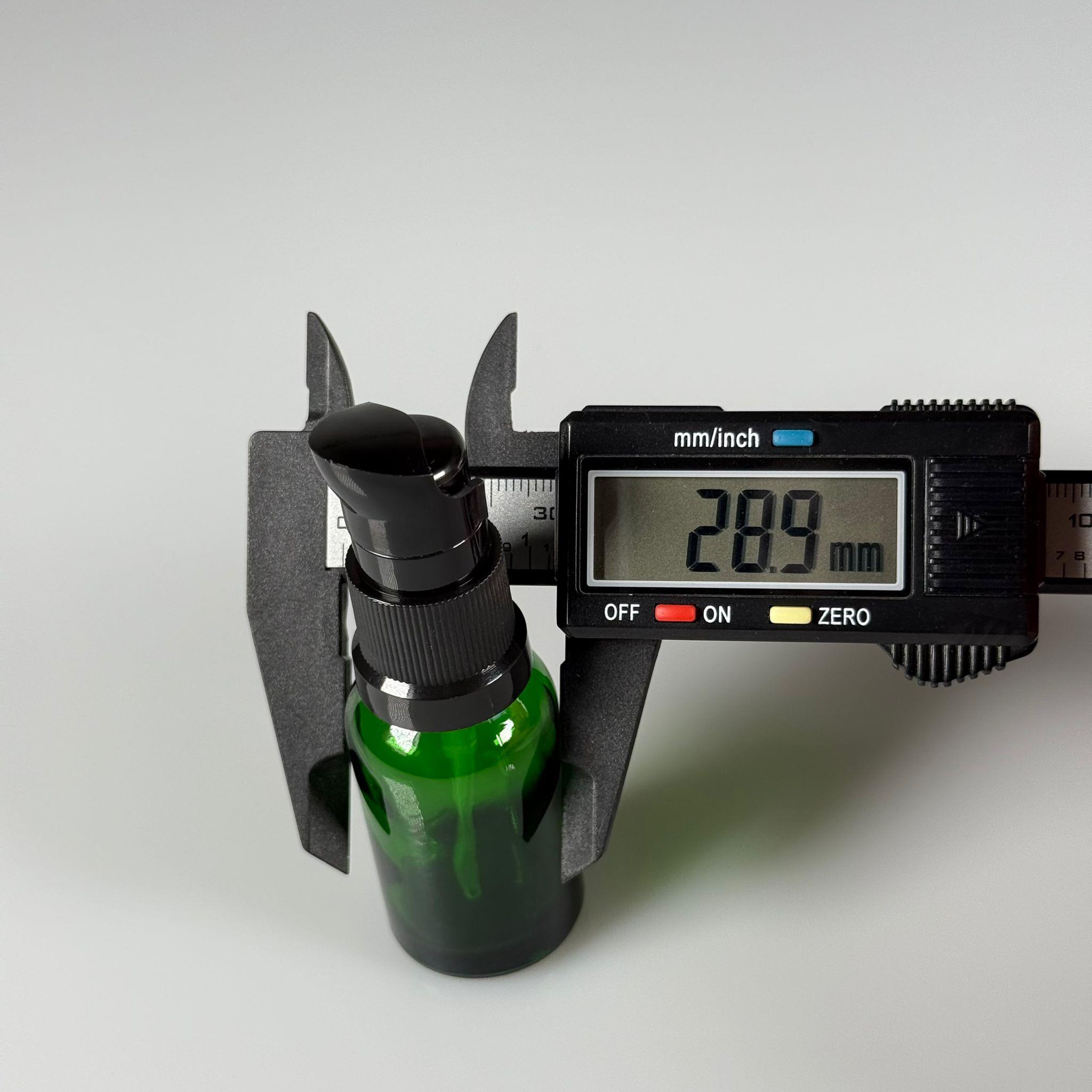 15 CC YEŞİL CAM ŞİŞE - SIZDIRMAZ ETEKLİ SİYAH LOSYON POMPALI TAKIM - 15 ML LOSYON ŞİŞESİ - YAĞ, KREM GİBİ YOĞUN KIVAMLI SIVILAR İÇİN CAM AMBALAJ