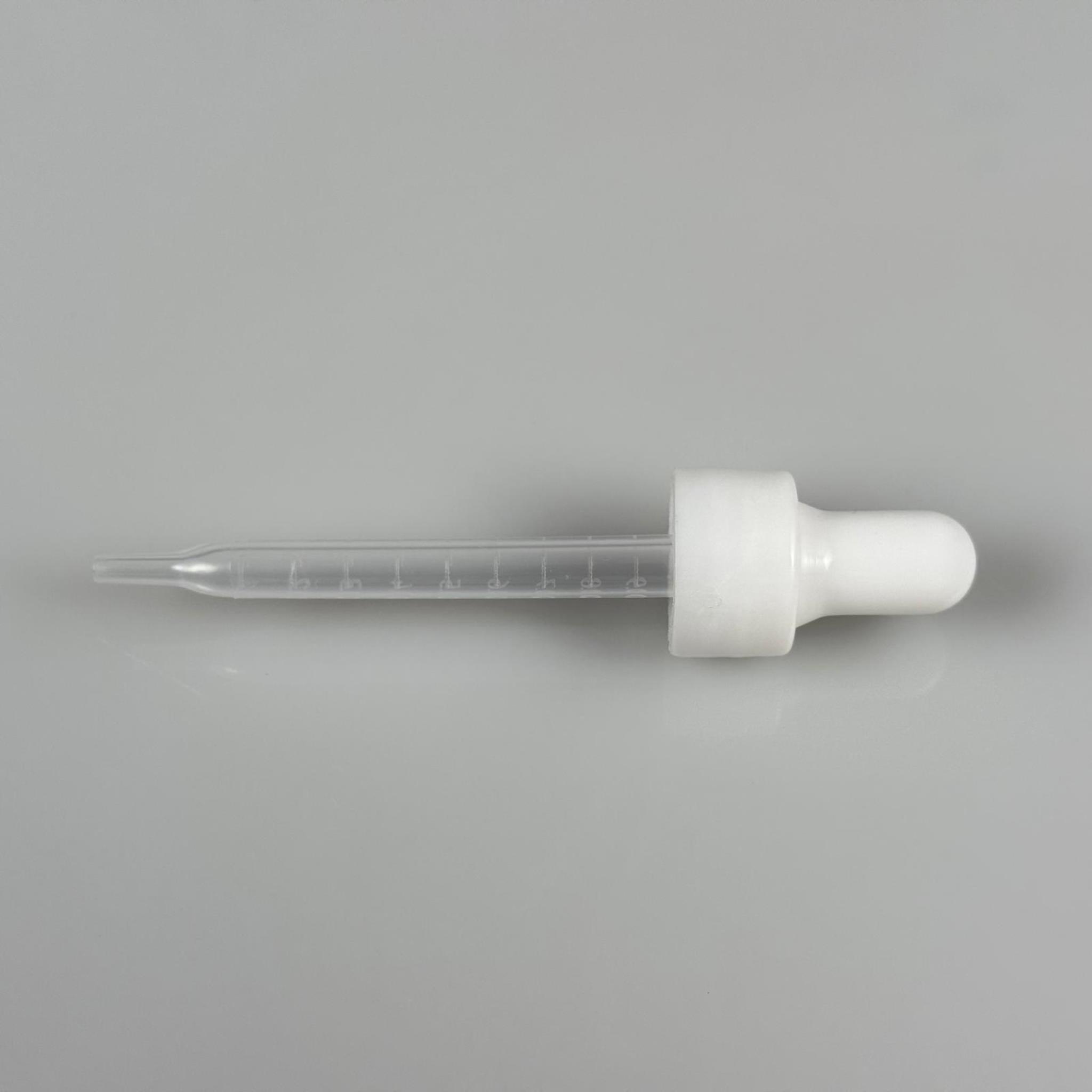 18 MM PLASTİK DAMLALIKLI TAKIM - BEYAZ EMZİK +  DELİKLİ PLASTİK DÜZ BEYAZ KAPAK + 77 MM PLASTİK PİPET
