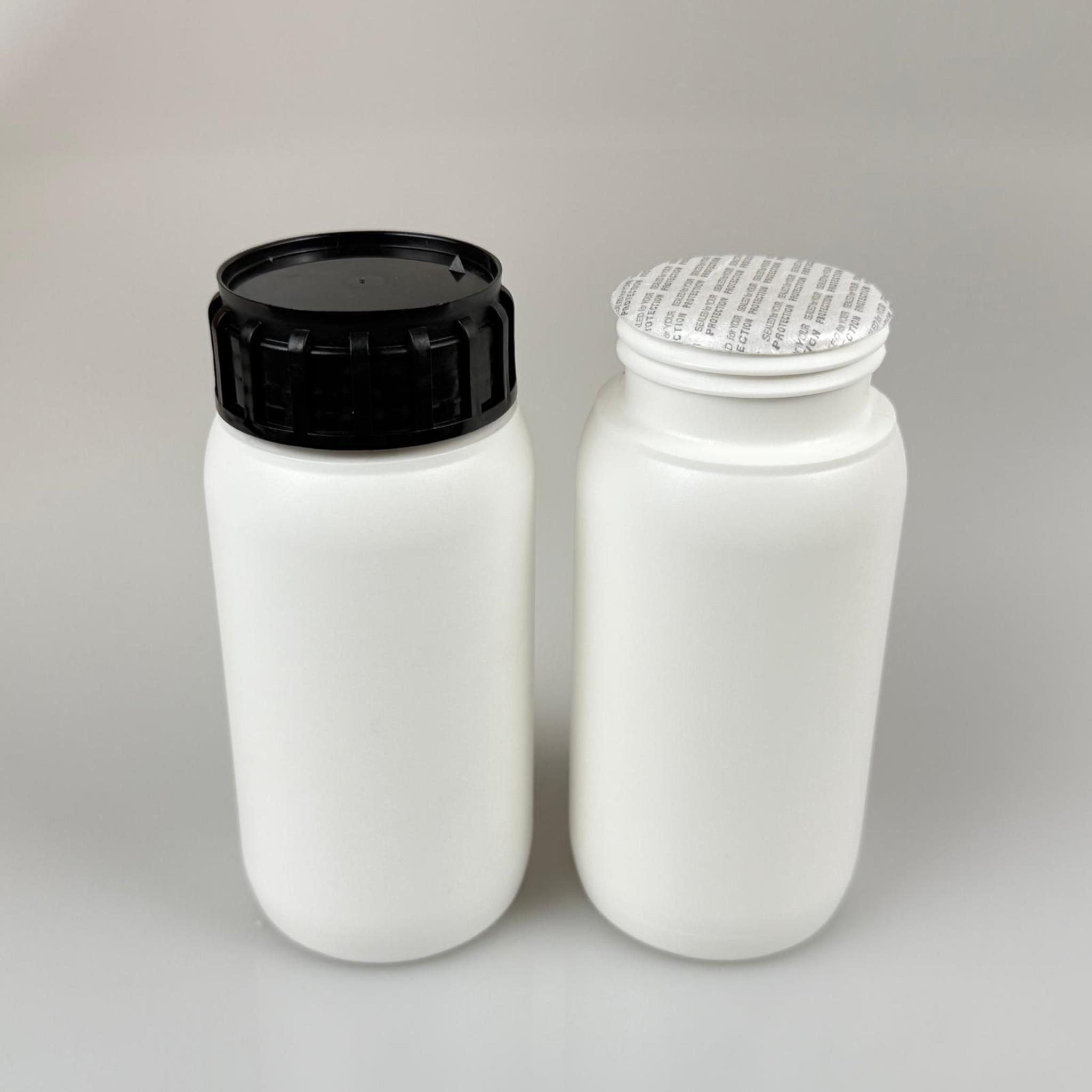 0,25 LT ZİRAİ İLAÇ BİDONU BEYAZ + SİYAH ALÜMİNYUM FOLYOLU İNDİKSİYON CONTA SK50 KAPAK + KENDİNDEN YAPIŞKANLI KÖPÜK CONTALI - 250 CC PE POLİETİLEN TARIM BİDON