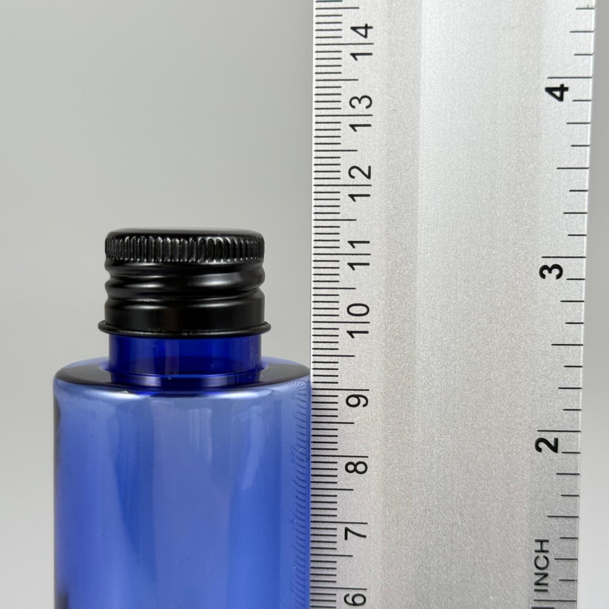 100 CC MAVİ SİLİNDİR KESKİN KÜT MODEL SERT PET ŞİŞE (17 GR - 24 AĞIZ ) + KÖPÜK COMTALI SİYAH METAL ALÜMİNYUM KAPAK + KOLONYA TIPALI TAKIM - 100 ML KAPAKLI MAVİ PET ŞİŞELER
