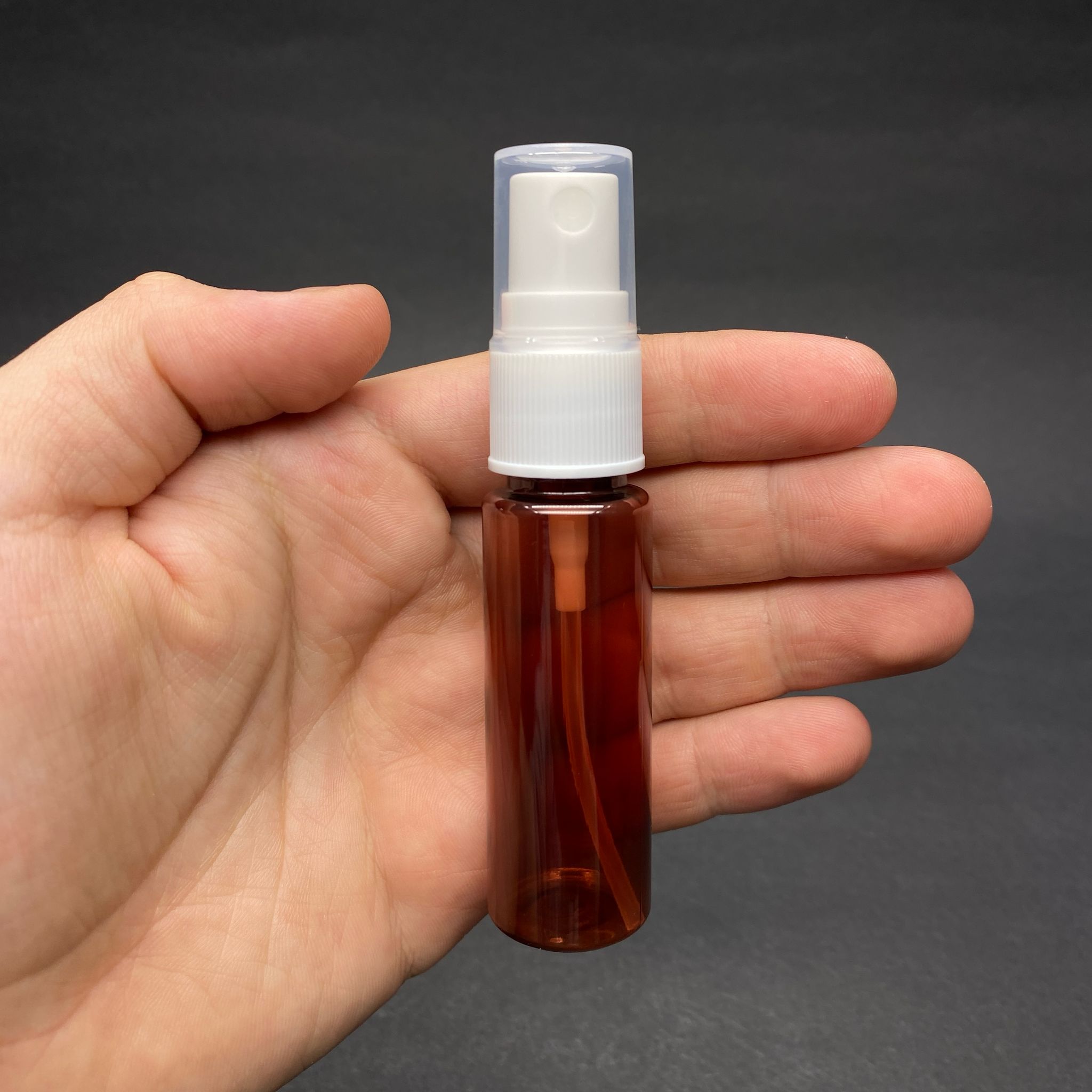 20 CC AMBER PET ŞİŞE - BEYAZ SPREYLİ TESTER 20 ML PLASTİK ŞİŞE