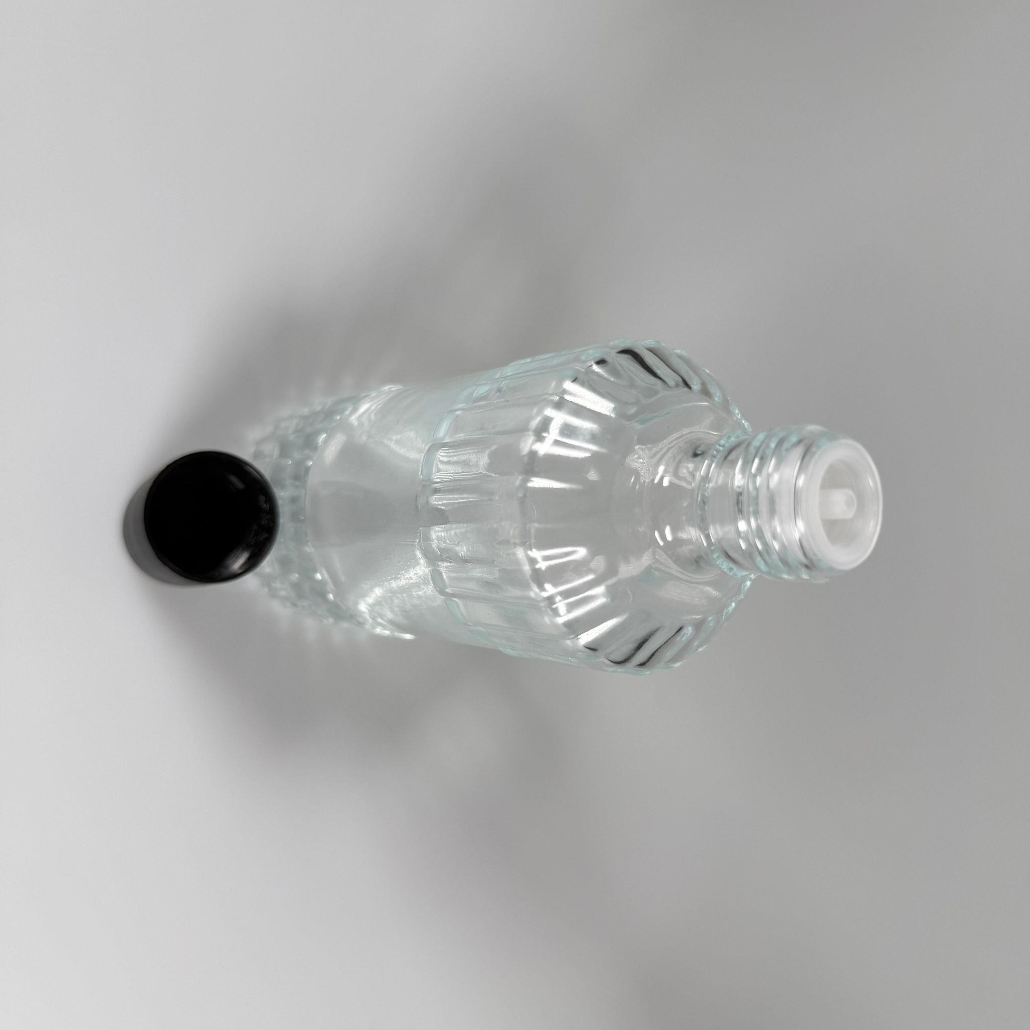 200 CC SİLİNDİR ZÜMRÜT MODEL CAM KOLONYA ŞİŞE - SİYAH KAPAKLI + TIPALI - 200 ML ZÜMRÜT CAM KOLONYA ŞİŞELERİ