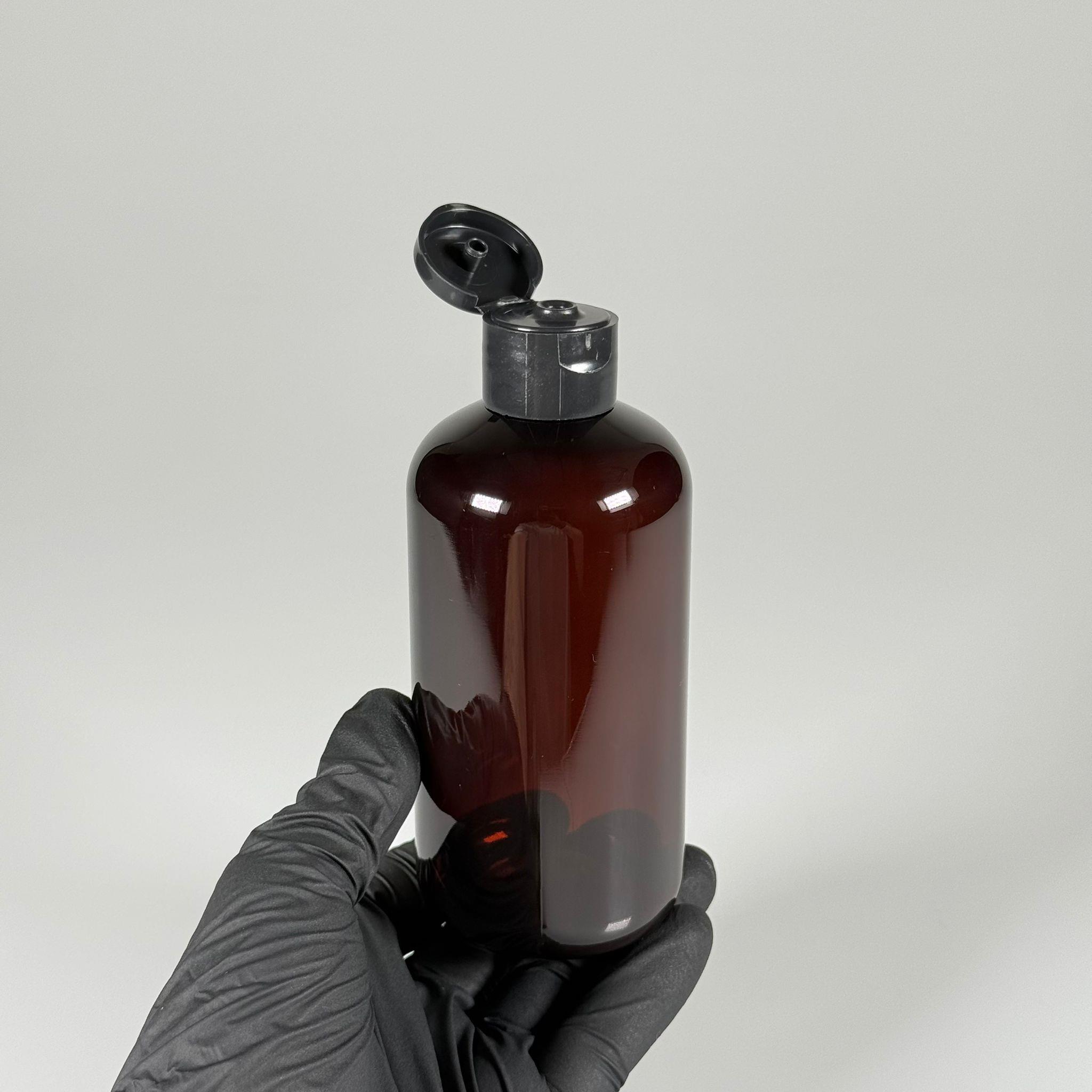 250 CC AMBER PLASTİK ŞİŞE ZEYNEP MODEL - SİYAH FLİPTOP AKITICILI KAPAKLI - 250 ML TOMBUL PET ŞİŞE