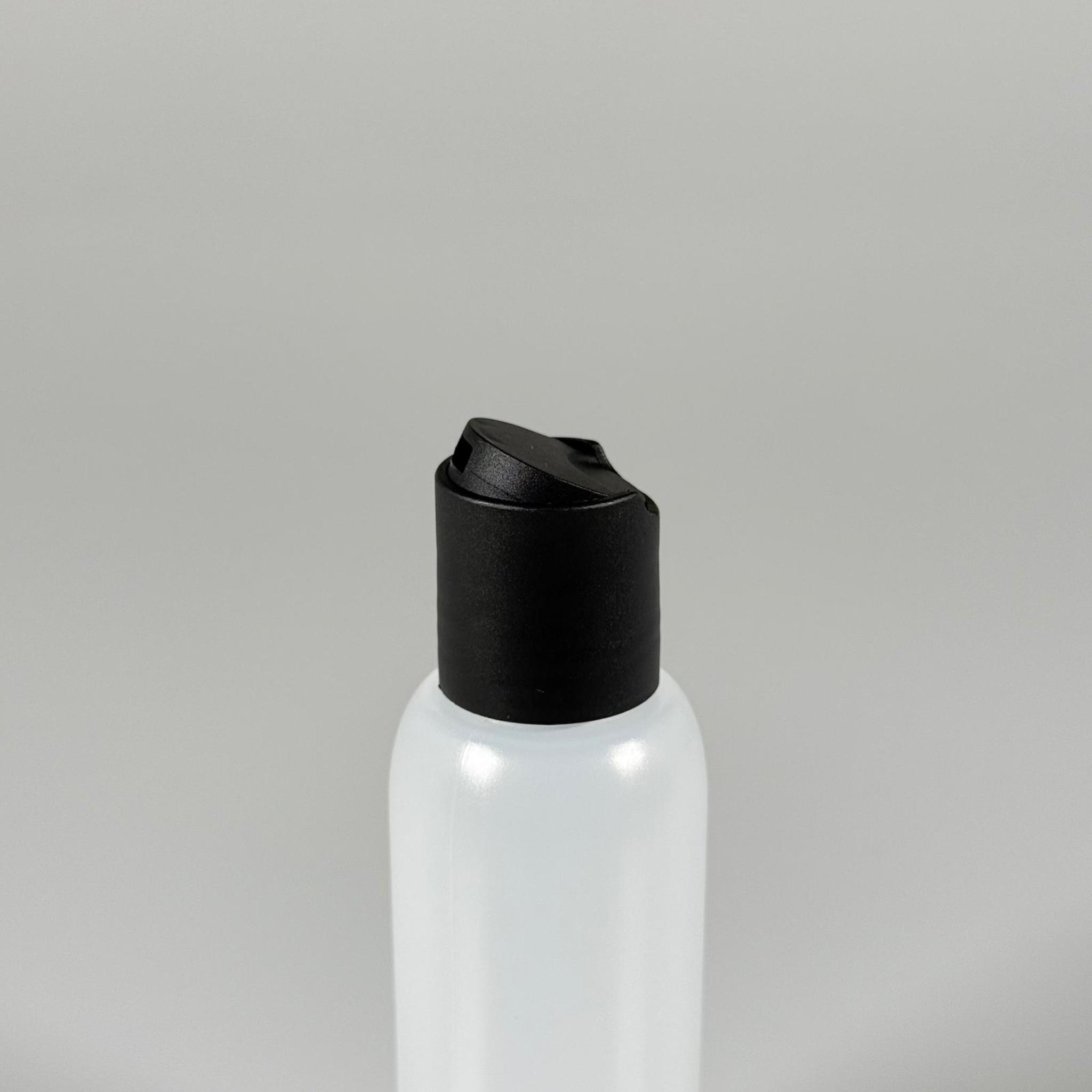 100 ML SIKILABİLİR YUMUŞAK PE PLASTİK ŞİŞE - SİYAH DİSKTOP ŞAMPUAN KAPAKLI - 100 cc sos, yağ, kartuş, mürekkep vb için boş şişeler