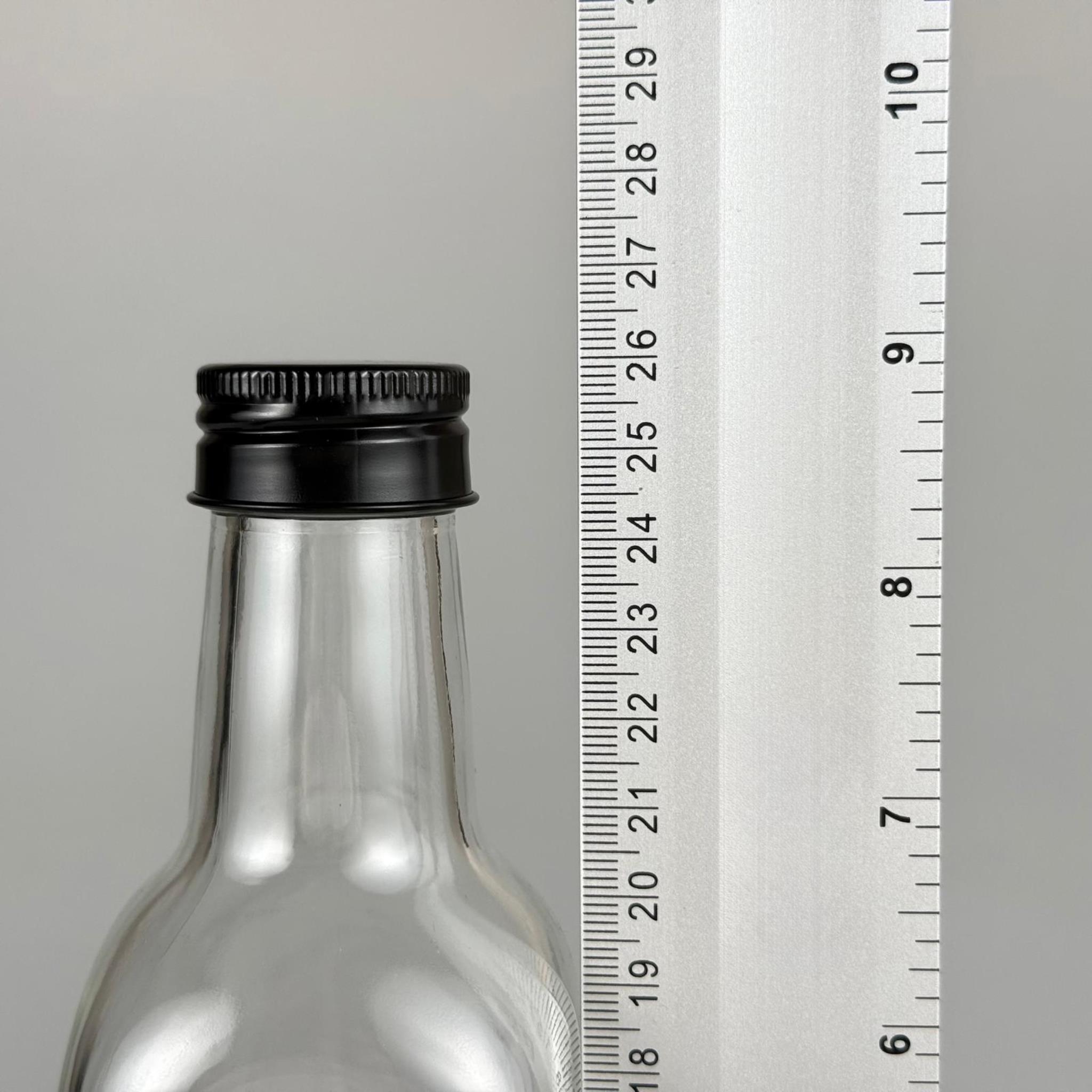 500 CC MARASKA CAM ŞİŞE - SİYAH METAL ALÜMİNYUM KAPAKLI - 500 ML KÖŞELİ YAĞ ŞİŞESİ - SİRKE ŞİŞESİ