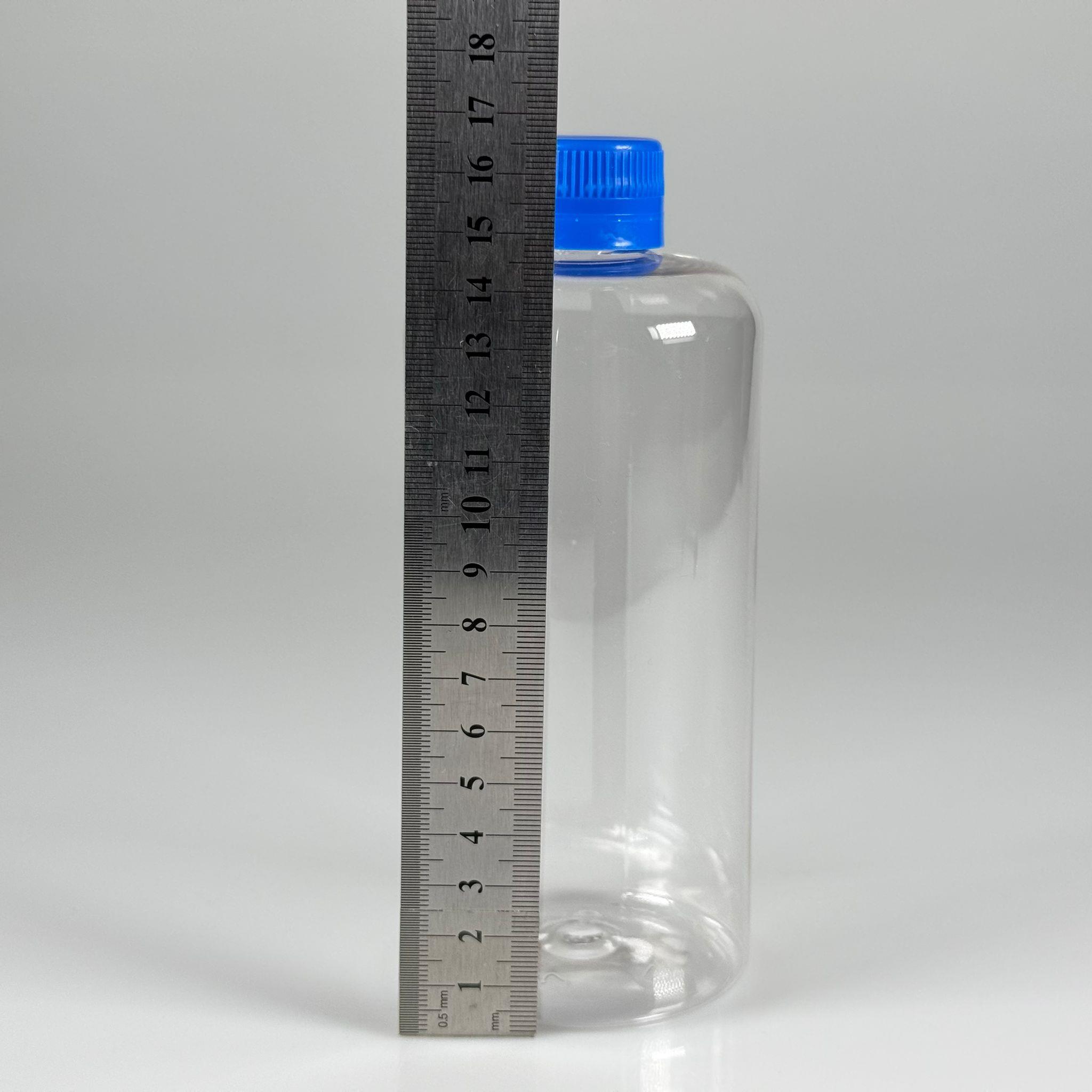 500 CC UZUN SİLİNDİR PET ŞİŞE KALIN (26 GR) - MAVİ KİLİTLİ KAPAKLI - 28 AĞIZ - 500 ML PET ŞİŞE