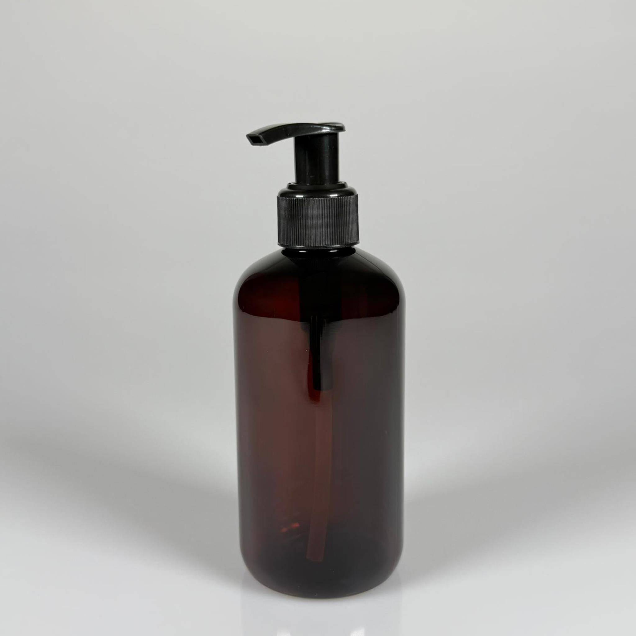 250 CC AMBER ŞİŞE - SİYAH POMPALI - 250 ML POMPALI PLASTİK ŞİŞE - ZEYNEP MODEL PET ŞİŞE