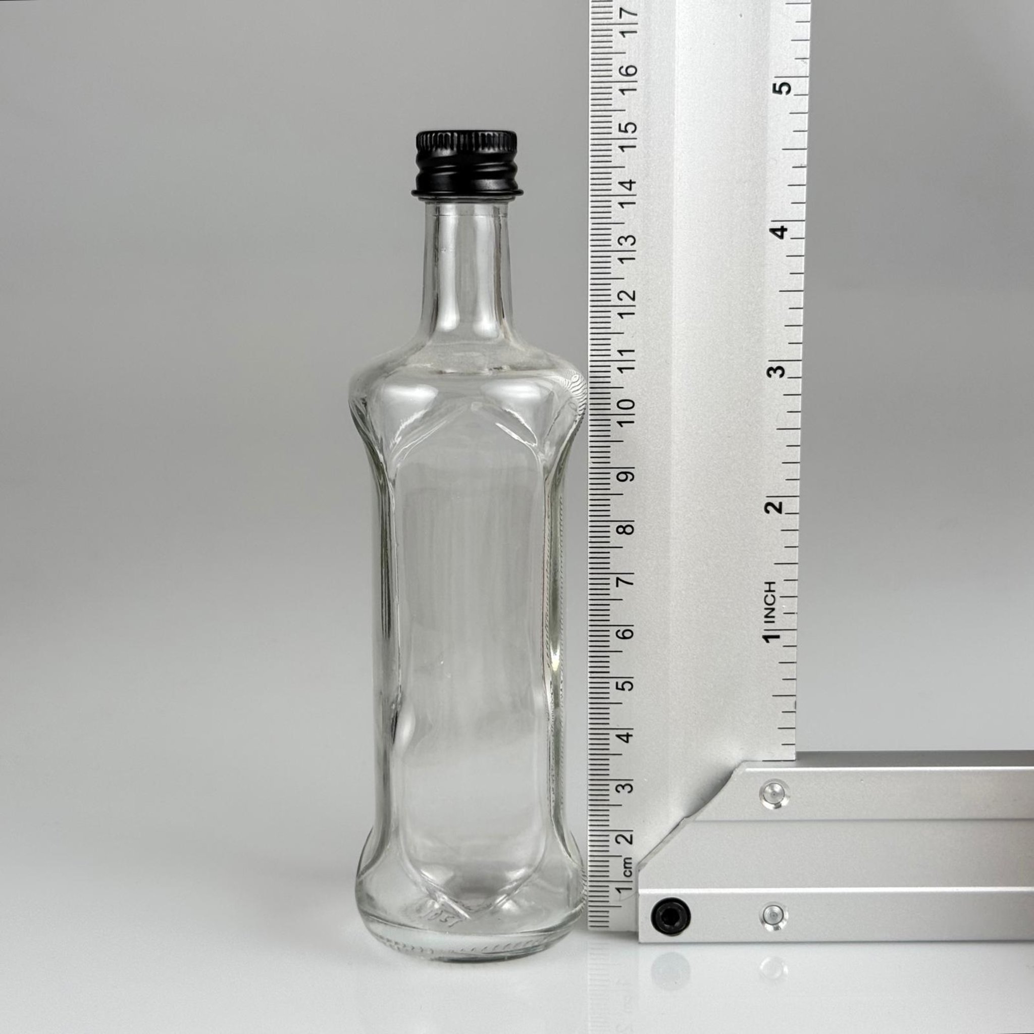 100 CC ŞEFFAF CAM DORİKA  ŞİŞE + SİYAH ALÜMİNYUM METAL KAPAKLI TAKIM - 100 ML SOS ŞİŞESİ
