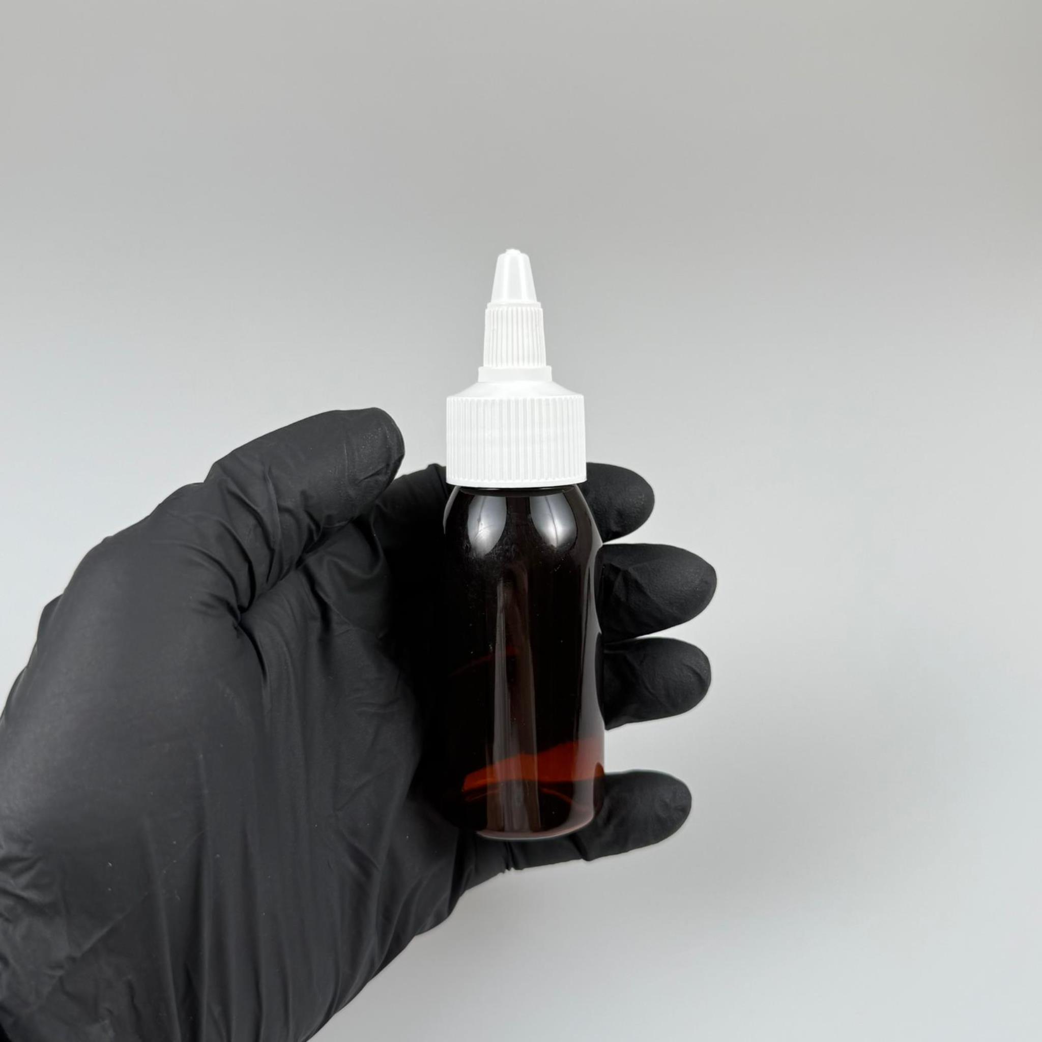 YAĞ, SOS, ACI SOS, SİRKE, SRIRACHA, MÜREKKEP, TUTKAL AKITICI VB BOŞ ŞİŞELERİ - BEYAZ SİVRİ TWİST AKITICI KAPAK + 50 ML AMBER SERT PET PLASTİK ŞİŞE TAKIM