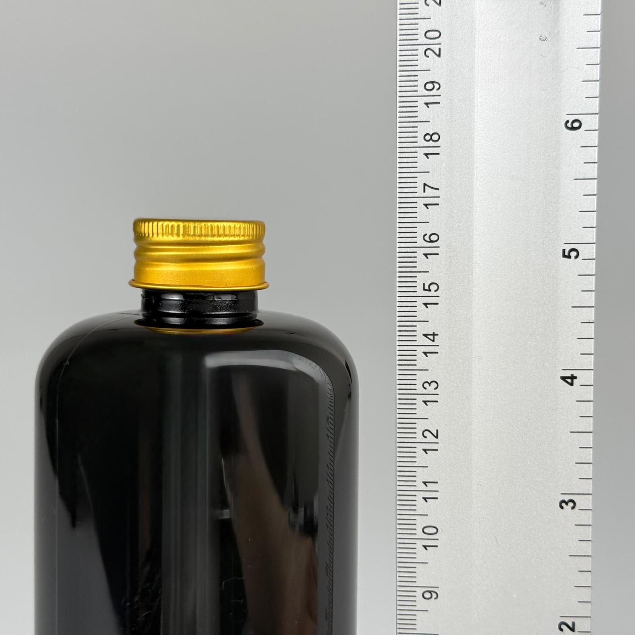 500 CC SİYAH UZUN SİLİNDİR PET ŞİŞE KALIN (26 GR) - GOLD METAL ALÜMİNYUM KAPAKLI - 28 AĞIZ - 500 ML PET ŞİŞE