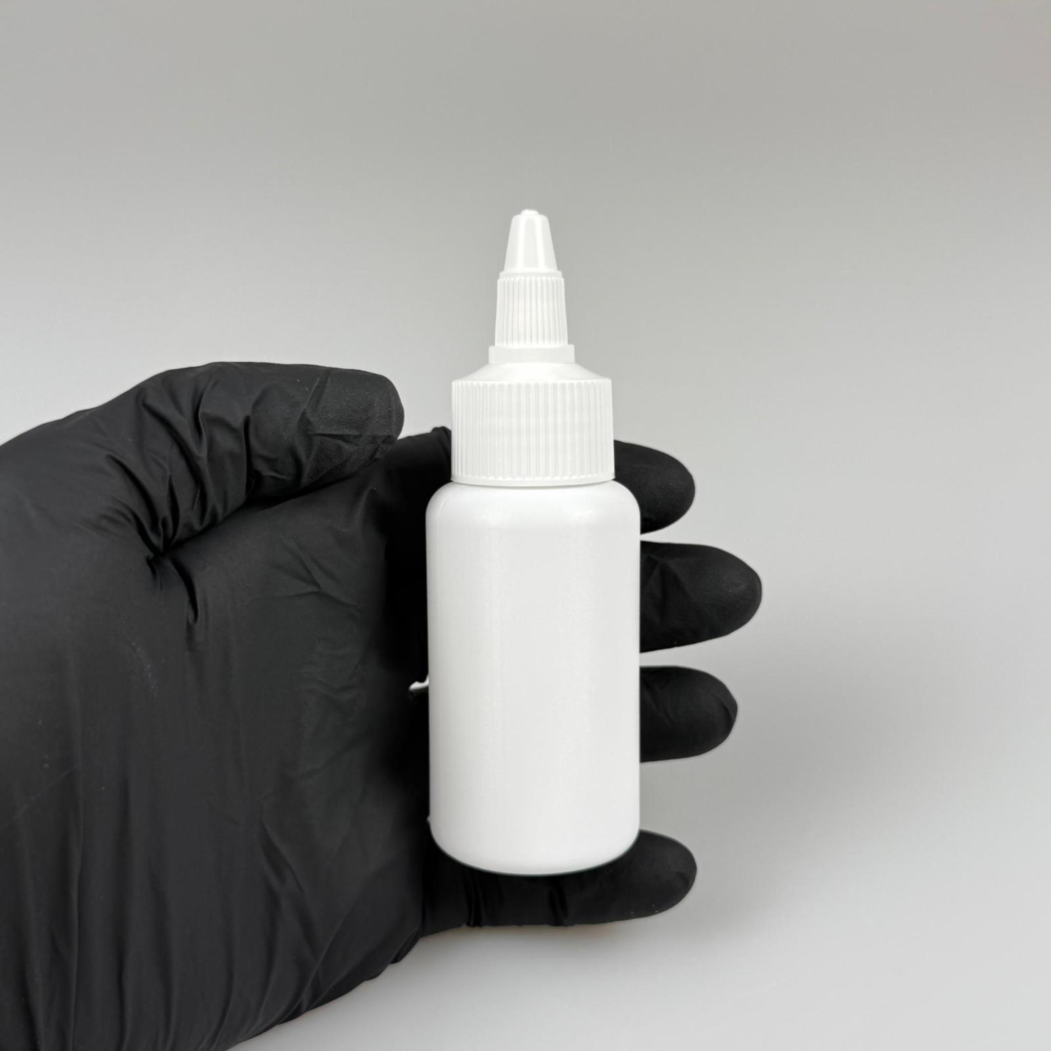 YAĞ, SOS, ACI SOS, SİRKE, SRIRACHA, MÜREKKEP, TUTKAL AKITICI VB BOŞ ŞİŞELERİ - BEYAZ SİVRİ TWİST AKITICI KAPAK + 50 ML BEYAZ POLİETİLEN PLASTİK ŞİŞE TAKIM