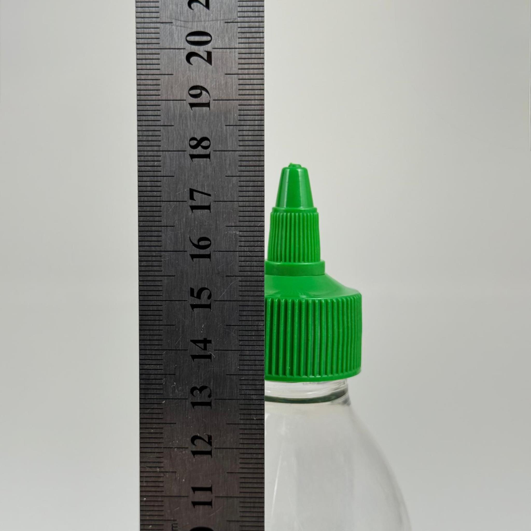 ZEYTİNYAĞI, SOS, ACI SOS, SİRKE, SRIRACHA VB BOŞ ŞİŞELERİ - YEŞİL SİVRİ TWİST AKITICI KAPAK + 250 ML ŞEFFAF FRANSIZ PET PLASTİK ŞİŞE TAKIM