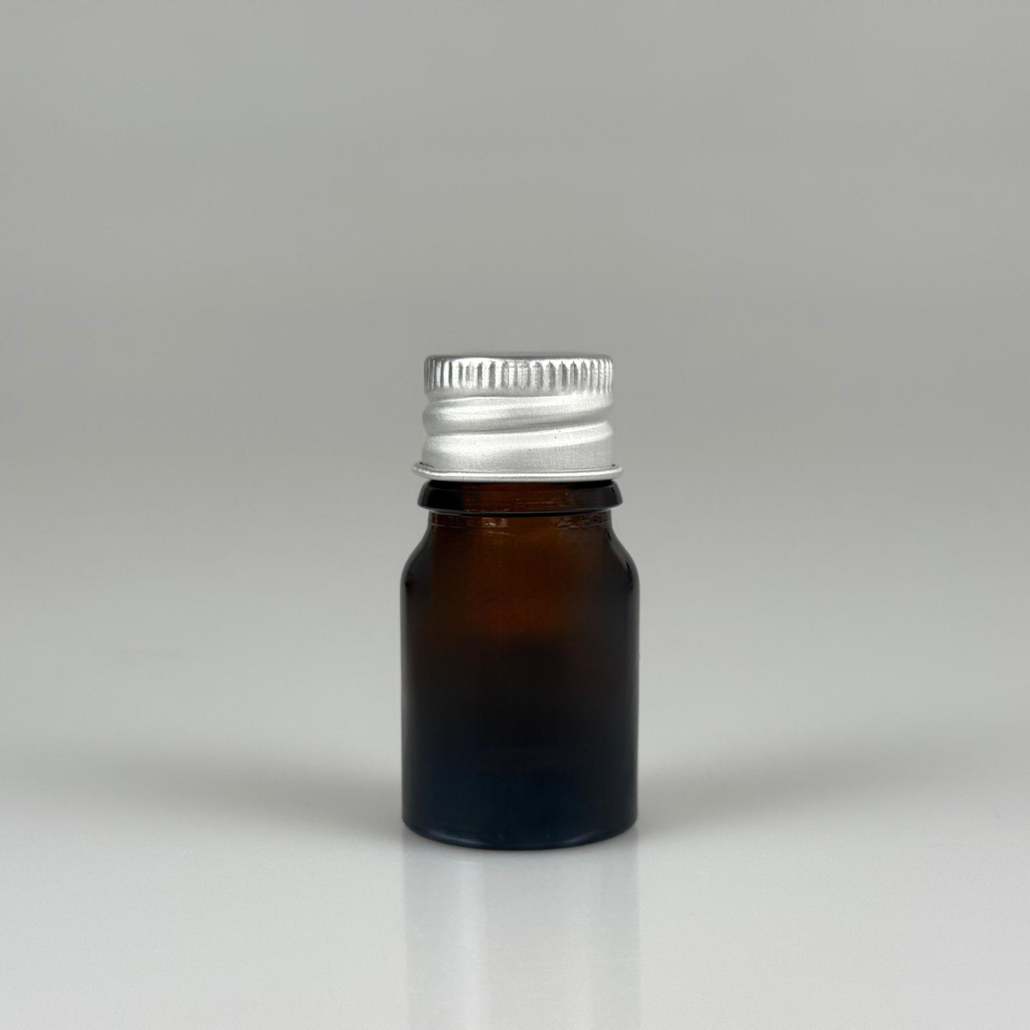 3 CC AMBER CAM ŞİŞE + KÖPÜK CONTALI GÜMÜŞ ALÜMİNYUM METAL KAPAKLI TAKIM - 3 ML KAHVERENGİ CAM ŞİŞE0