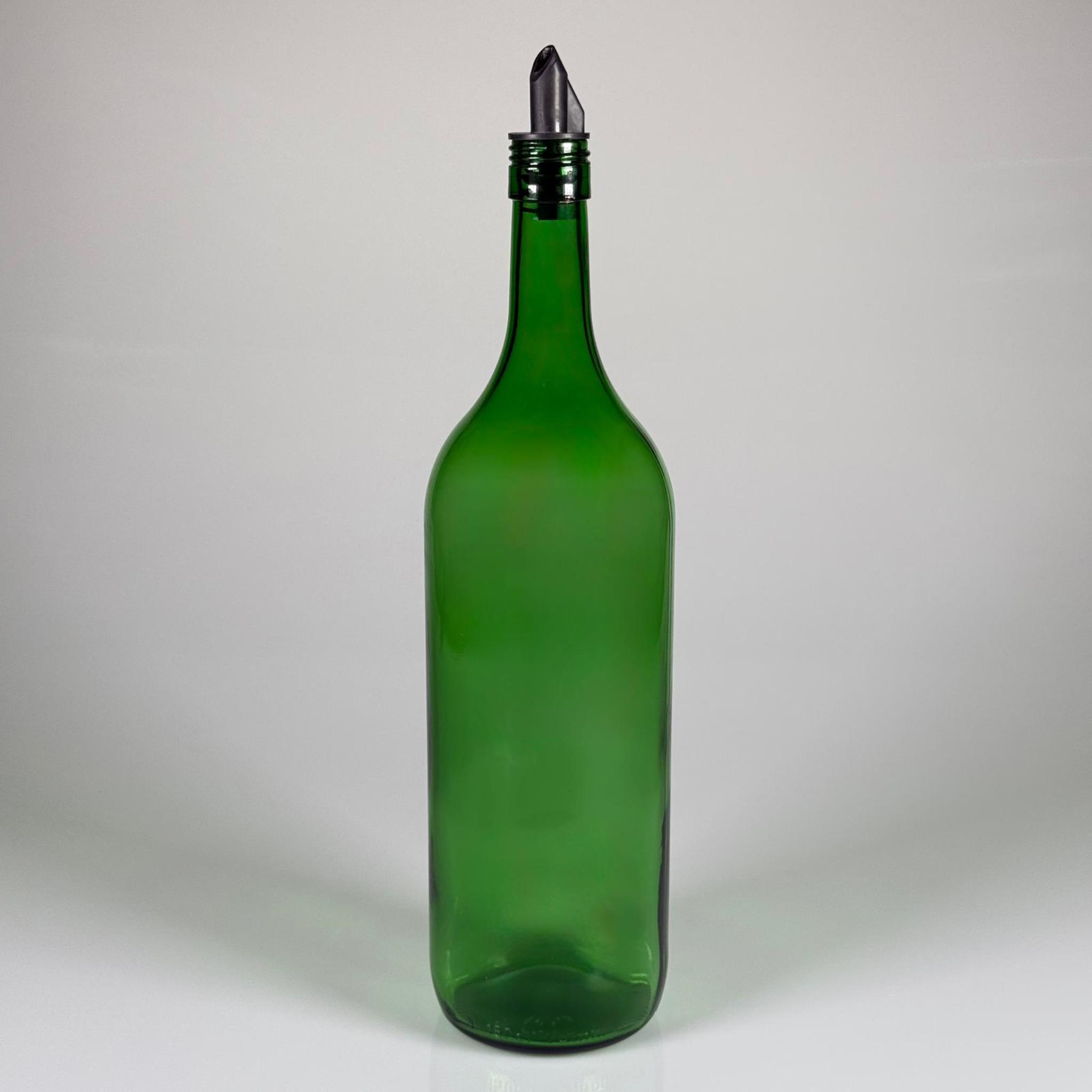 1500 CC YEŞİL CAM ŞİŞE - SİLİKON YAĞDANLIK TIPALI AKITICILI - 1,5 LİTRE YEŞİL CAM ŞİŞE - 1500 ML YAĞLIK SİRKELİK ŞİŞESİ