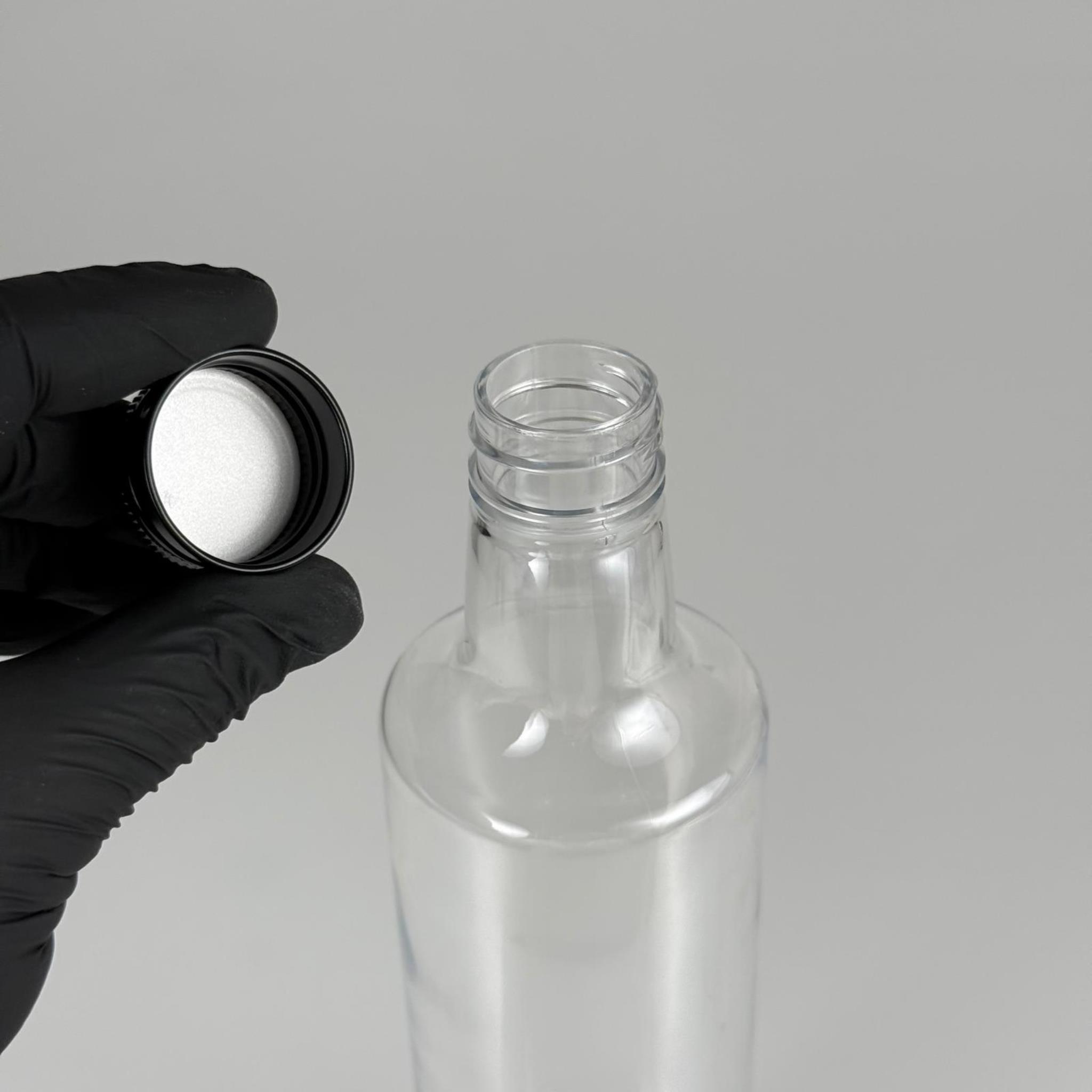 500 CC DORİKA SİLİNDİR PET ŞİŞE - CONTALI SİYAH METAL KAPAKLI -  (60 GR) CAM GÖRÜNÜMLÜ SERT KALIN KIRILMAZ 500 ML SİLİNDİR PLASTİK ŞİŞE