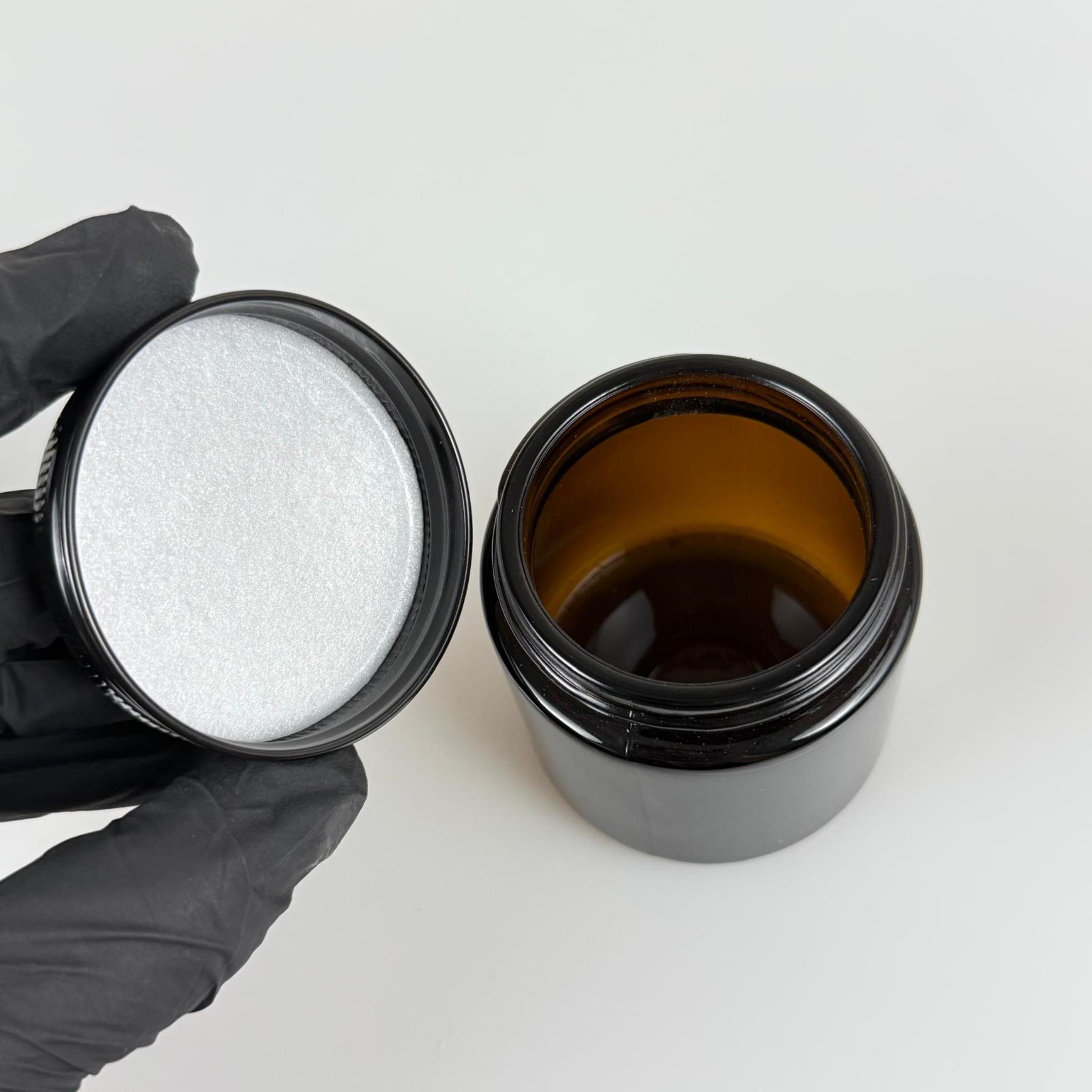 100 CC CAM AMBER KREM KAVANOZU - KÖPÜK CONTALI SIZDIRMAZ SİYAH METAL KAPAKLI - 100 ML KAHVERENGİ KREM KAVANOZU - AMBER MUM KAVANOZU - MEDİKAL KAVANOZ - ORJİNAL AMBER (BOYAMA DEĞİL)